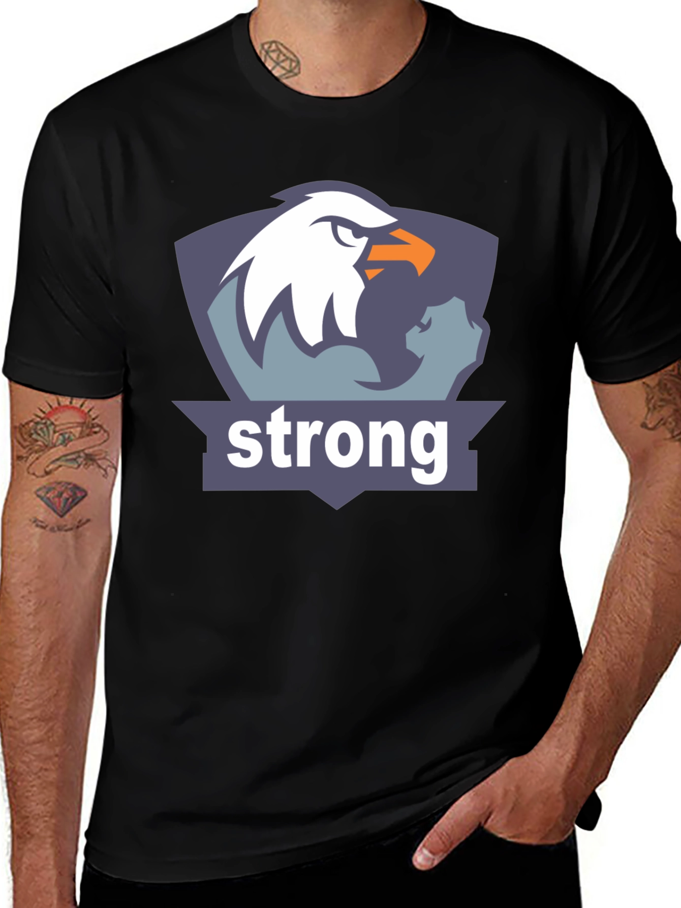 Variant 18 of Strong Eagle Graphic T-Shirt - Black