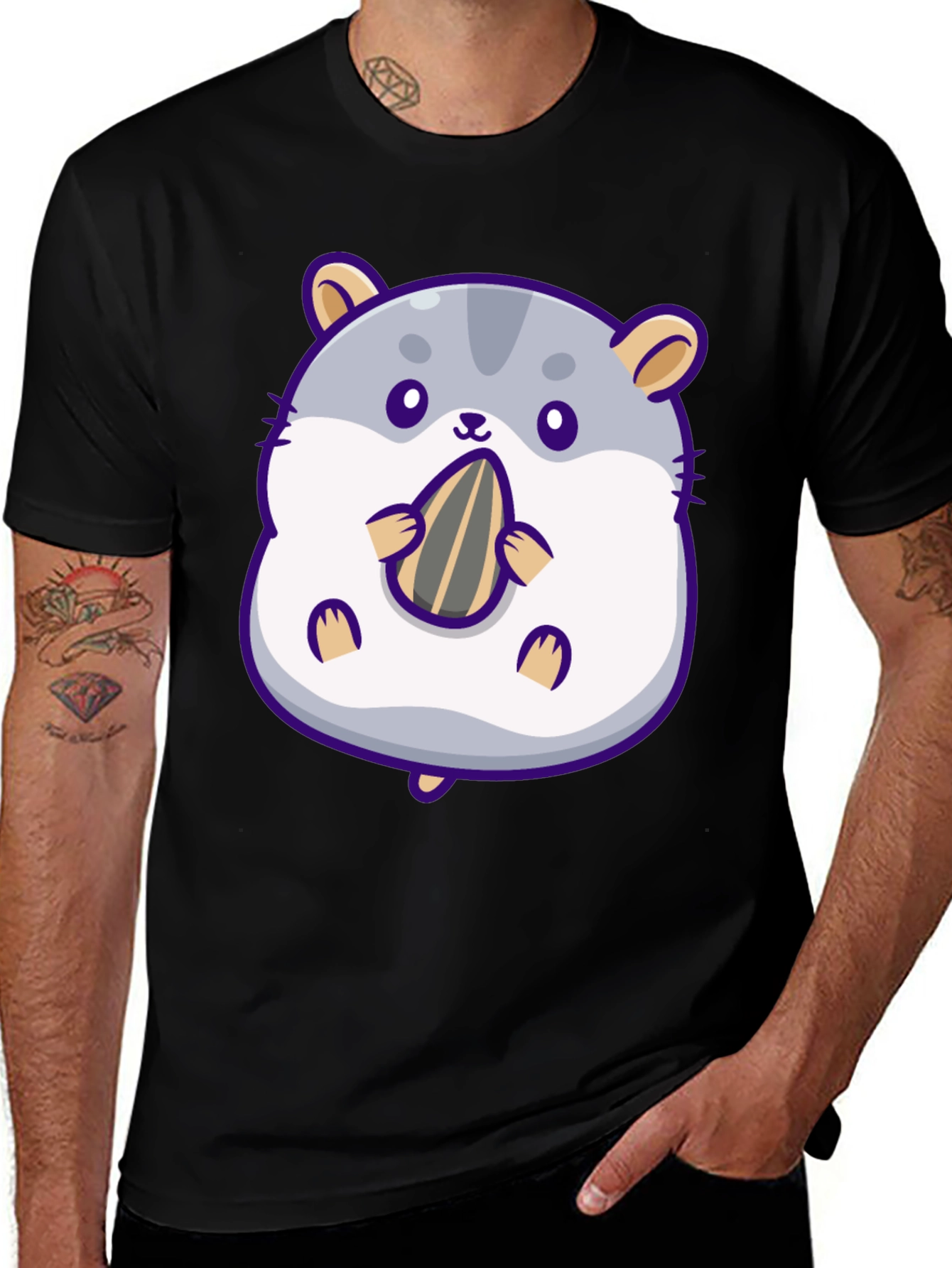 Variant 19 of Cute Hamster with Sunflower Seed Graphic T-Shirt