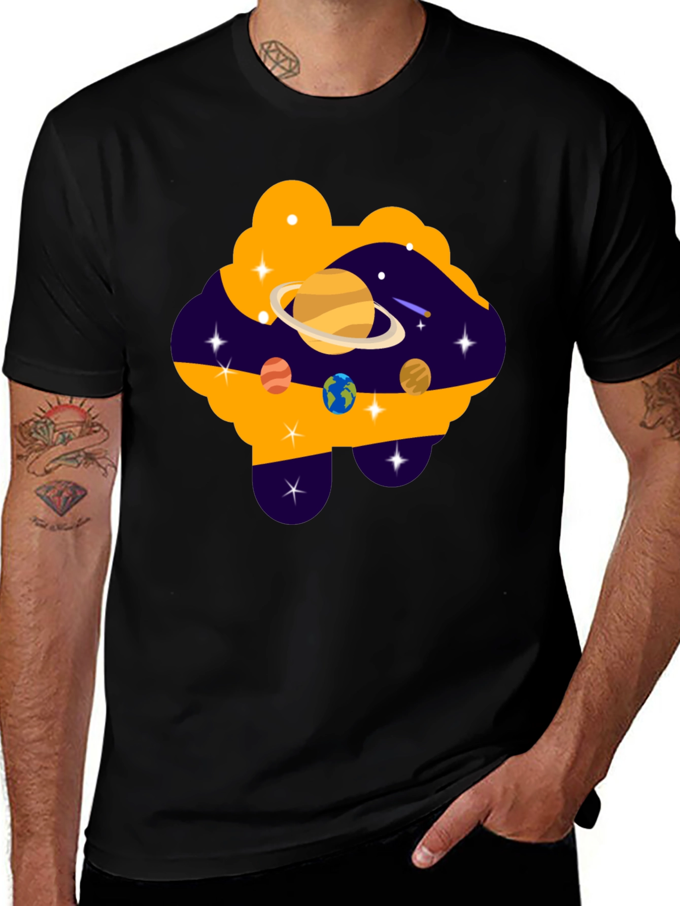 Variant 20 of Space Planets Graphic T-Shirt - Stylish Universe Tee
