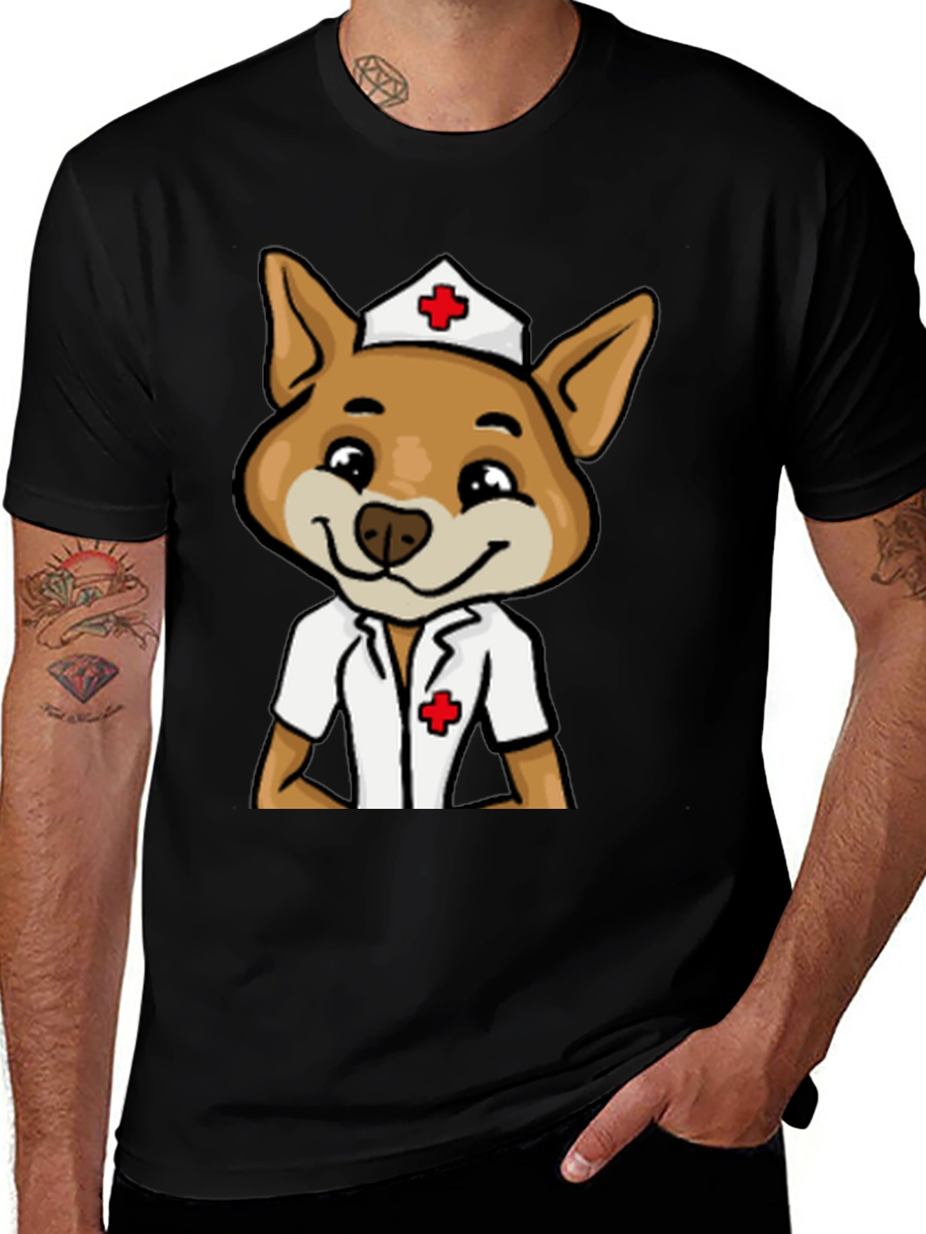 Variant 17 of Nurse Dog Graphic T-Shirt - Unisex Cotton Tee