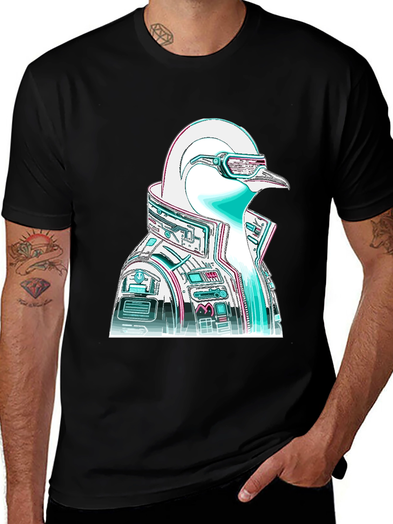 Variant 6 of Cyberpunk Penguin Graphic T-Shirt