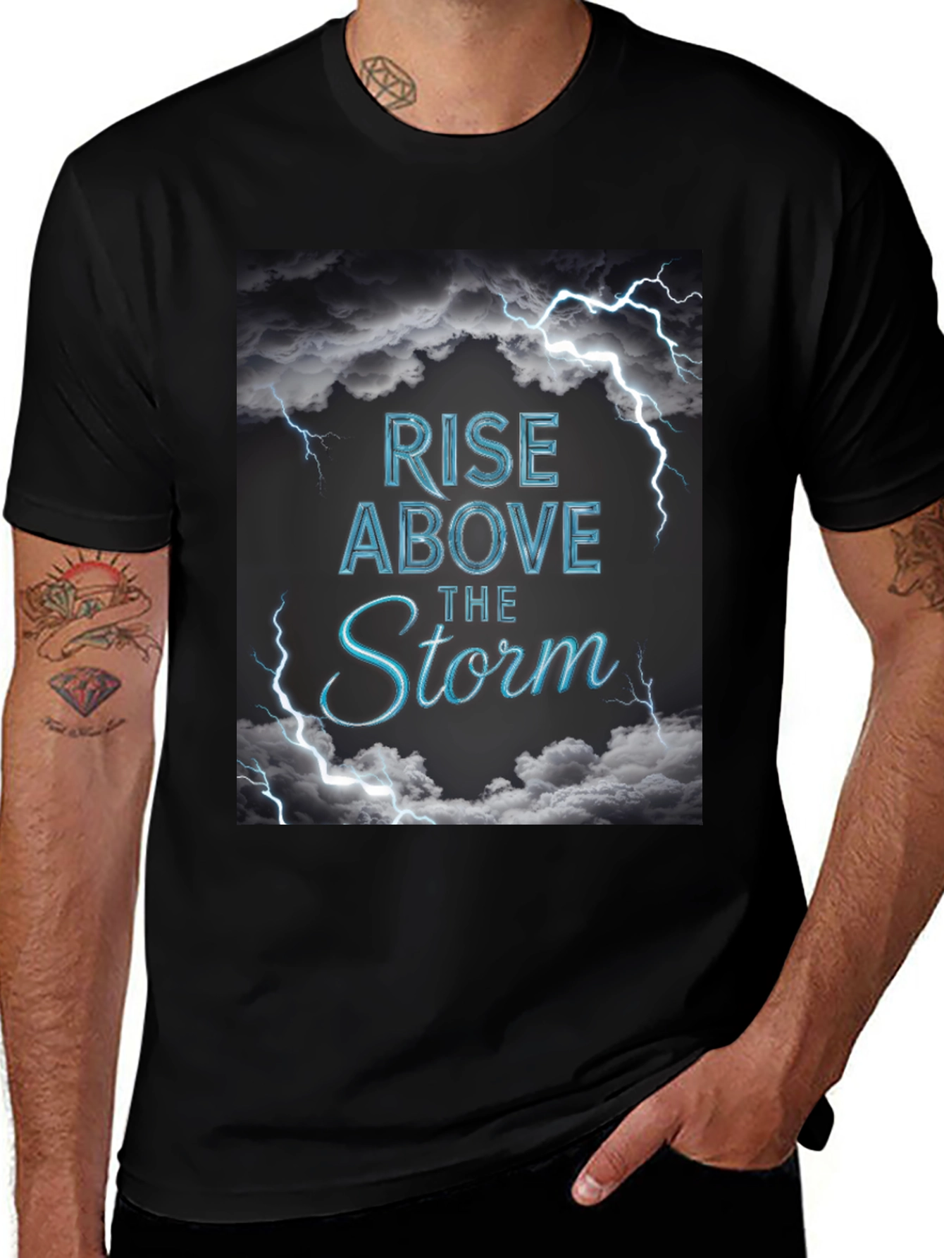 Variant 9 of Rise Above The Storm Graphic Tee - Motivational T-Shirt