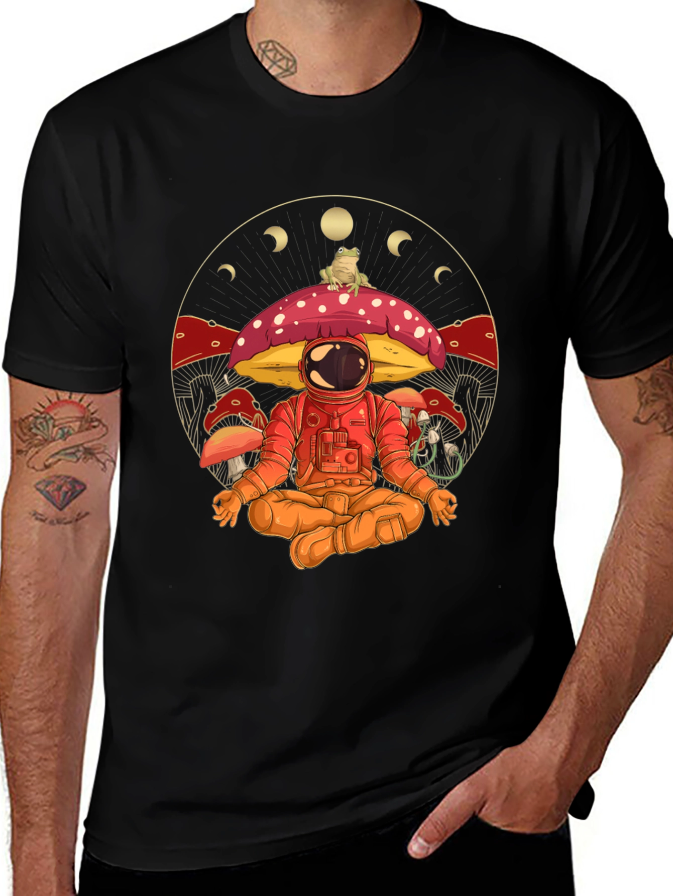 Variant 18 of Astronaut Meditating on Mushroom Graphic T-Shirt