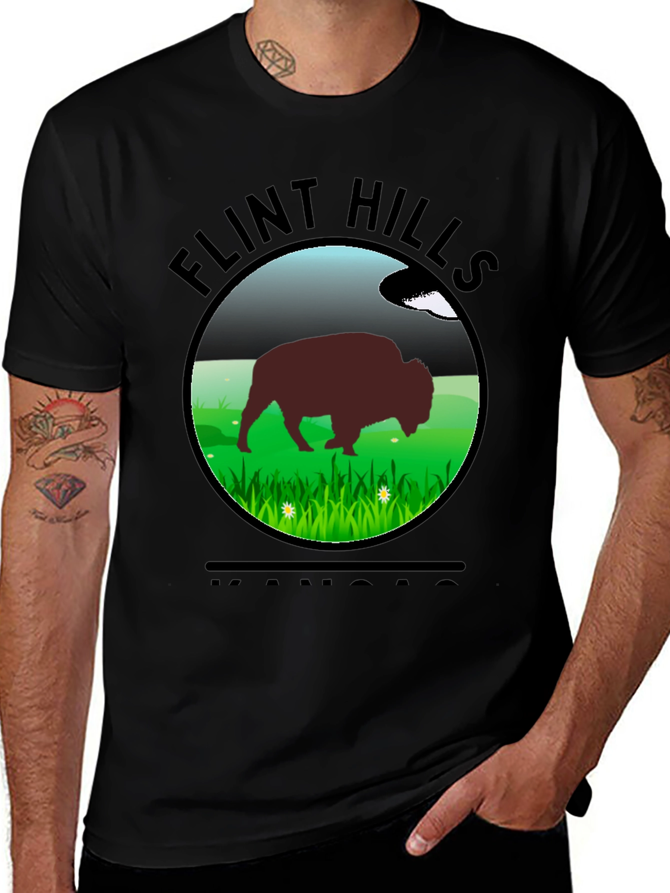 Flint Hills Kansas Bison T-Shirt
