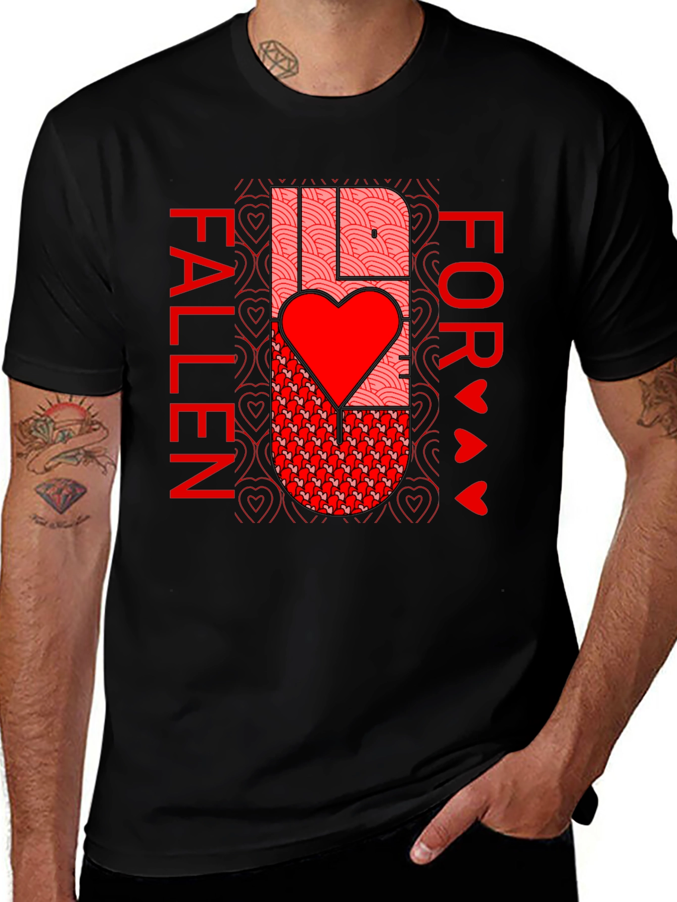 Variant 24 of Fallen For Love Graphic Tee - Black