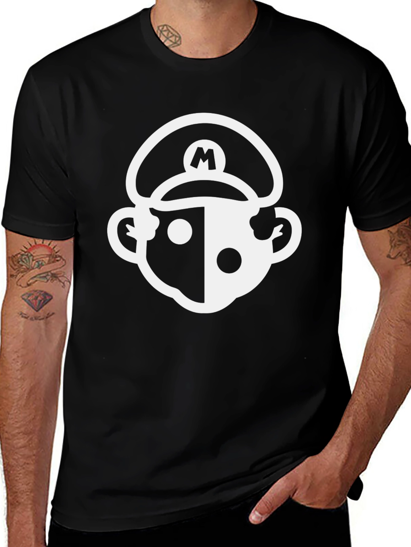 Mario Yin Yang T-Shirt - Retro Gamer Tee