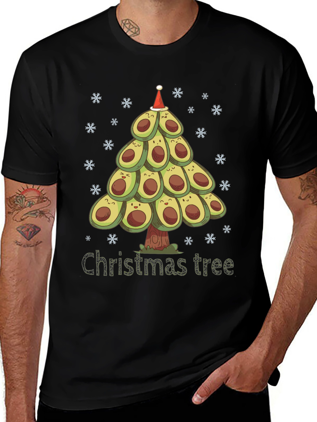 Variant 2 of Avocado Christmas Tree Graphic Tee