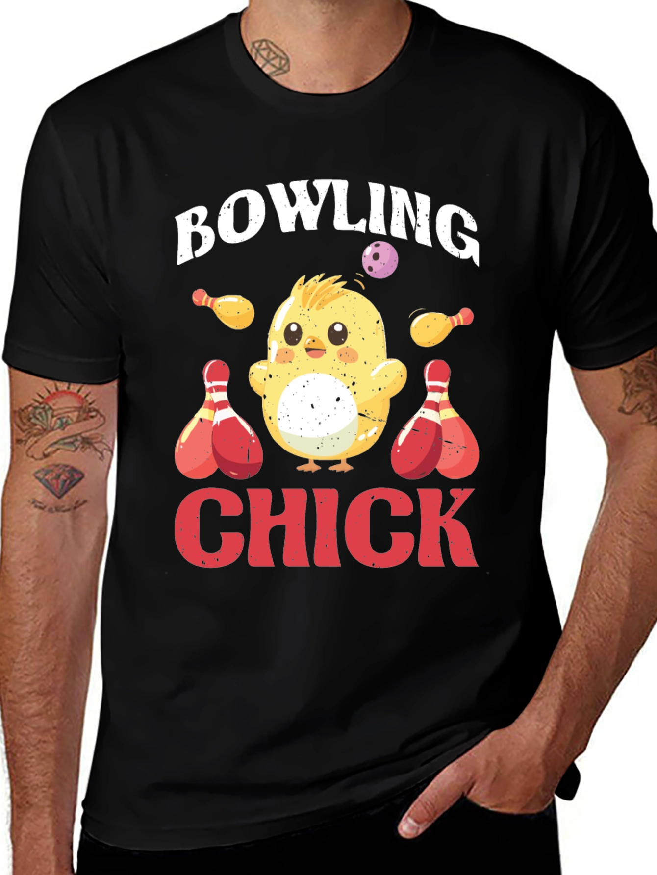 Variant 28 of Bowling Chick T-Shirt Funny Bowler Tee