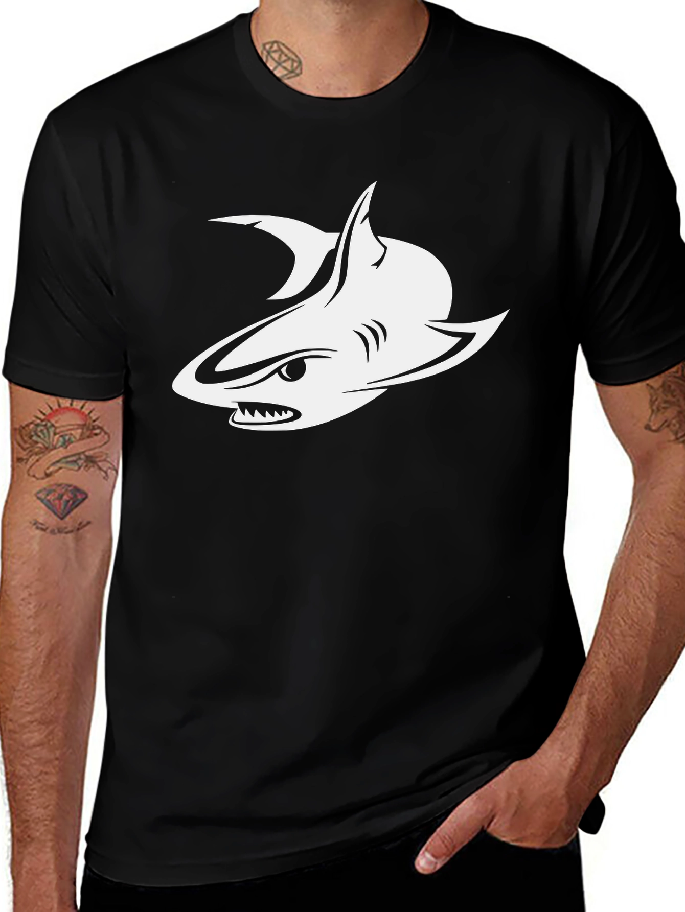 Variant 8 of Cool Shark Graphic T-Shirt - Black