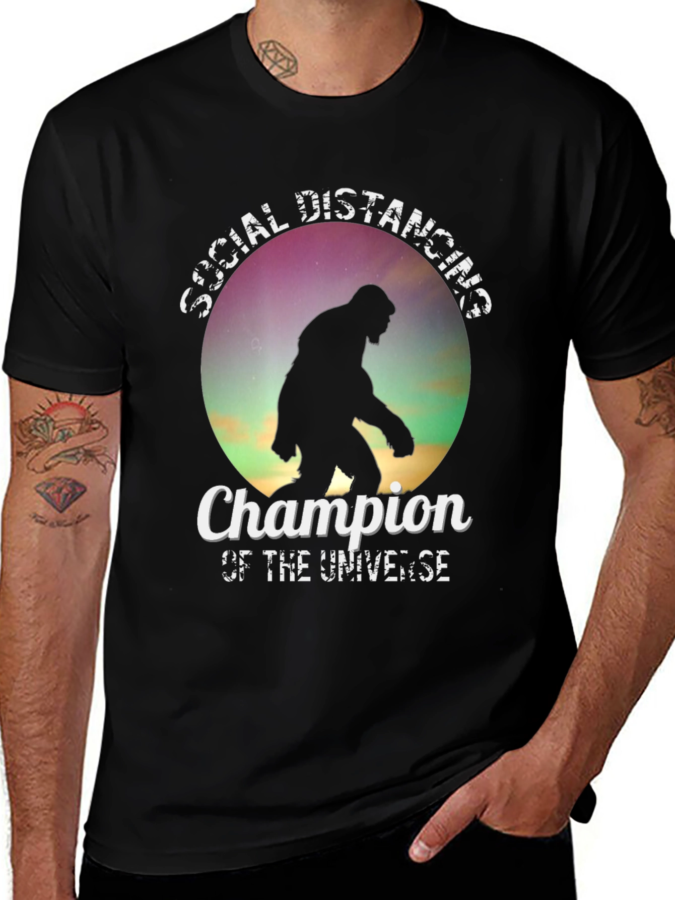 Variant 19 of Social Distancing Champion Bigfoot T-Shirt