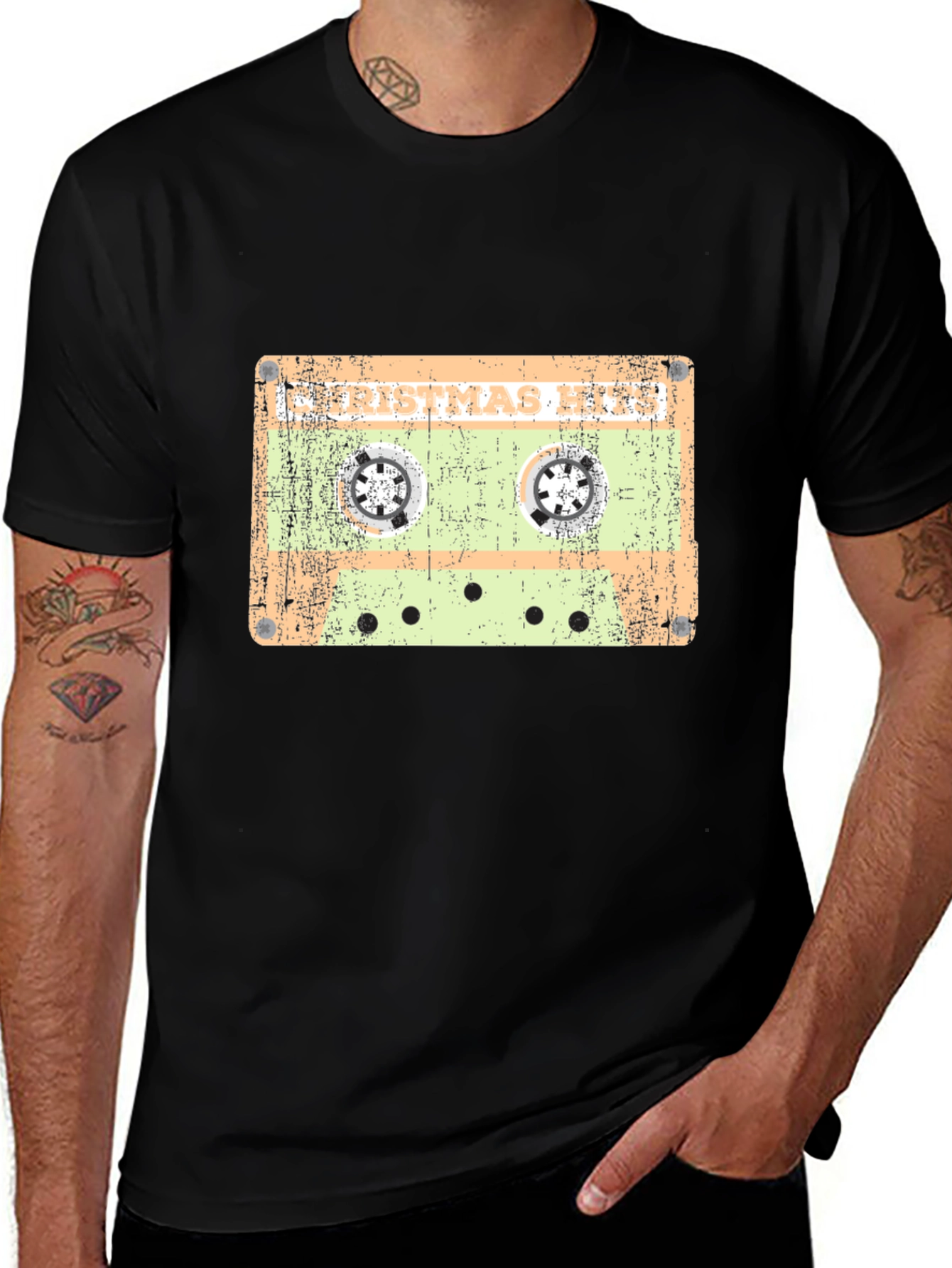 Retro Christmas Mixtape Graphic T-Shirt