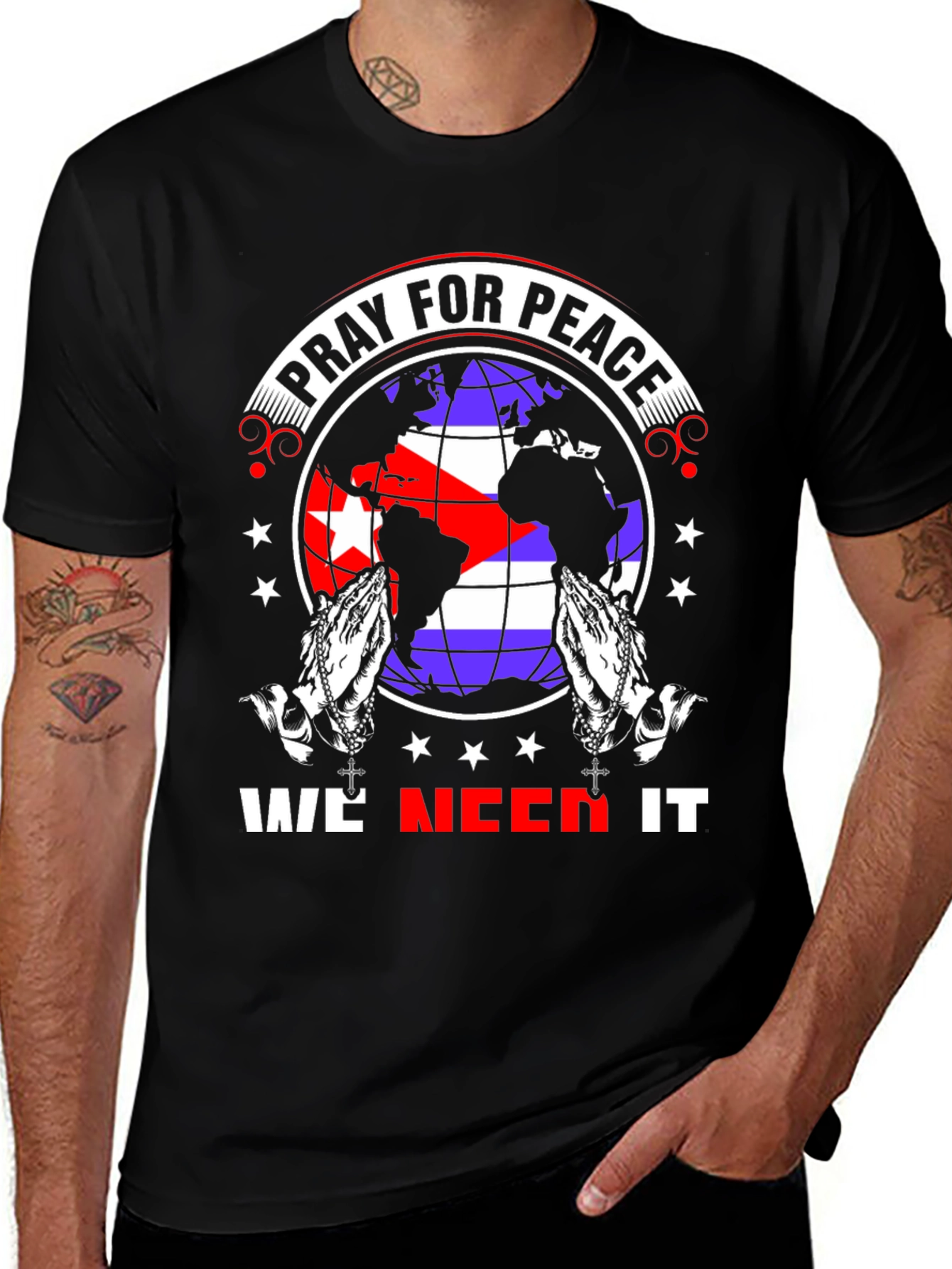 Variant 7 of Pray for Peace Graphic T-Shirt