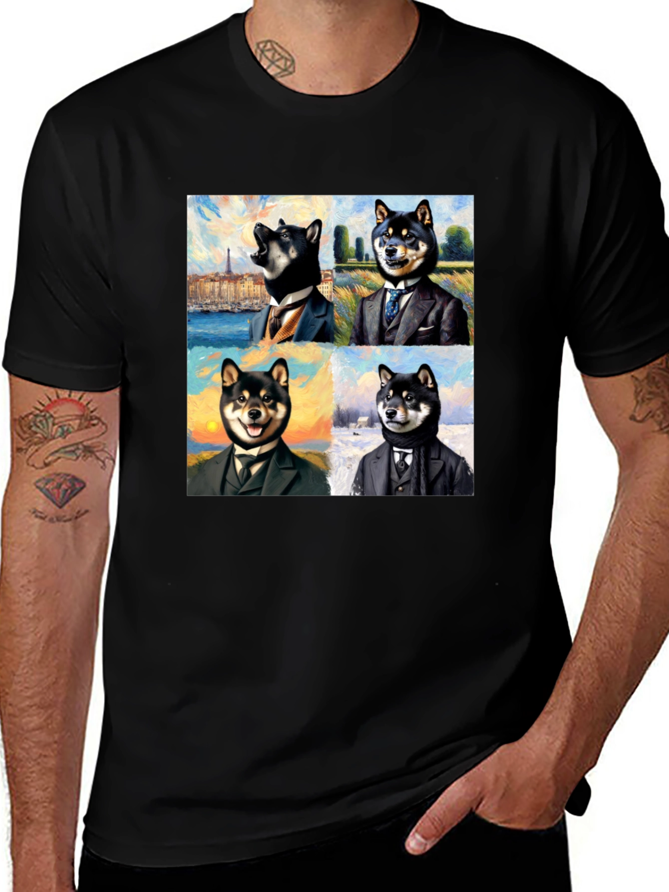 Dapper Shiba Inu Portrait T-Shirt
