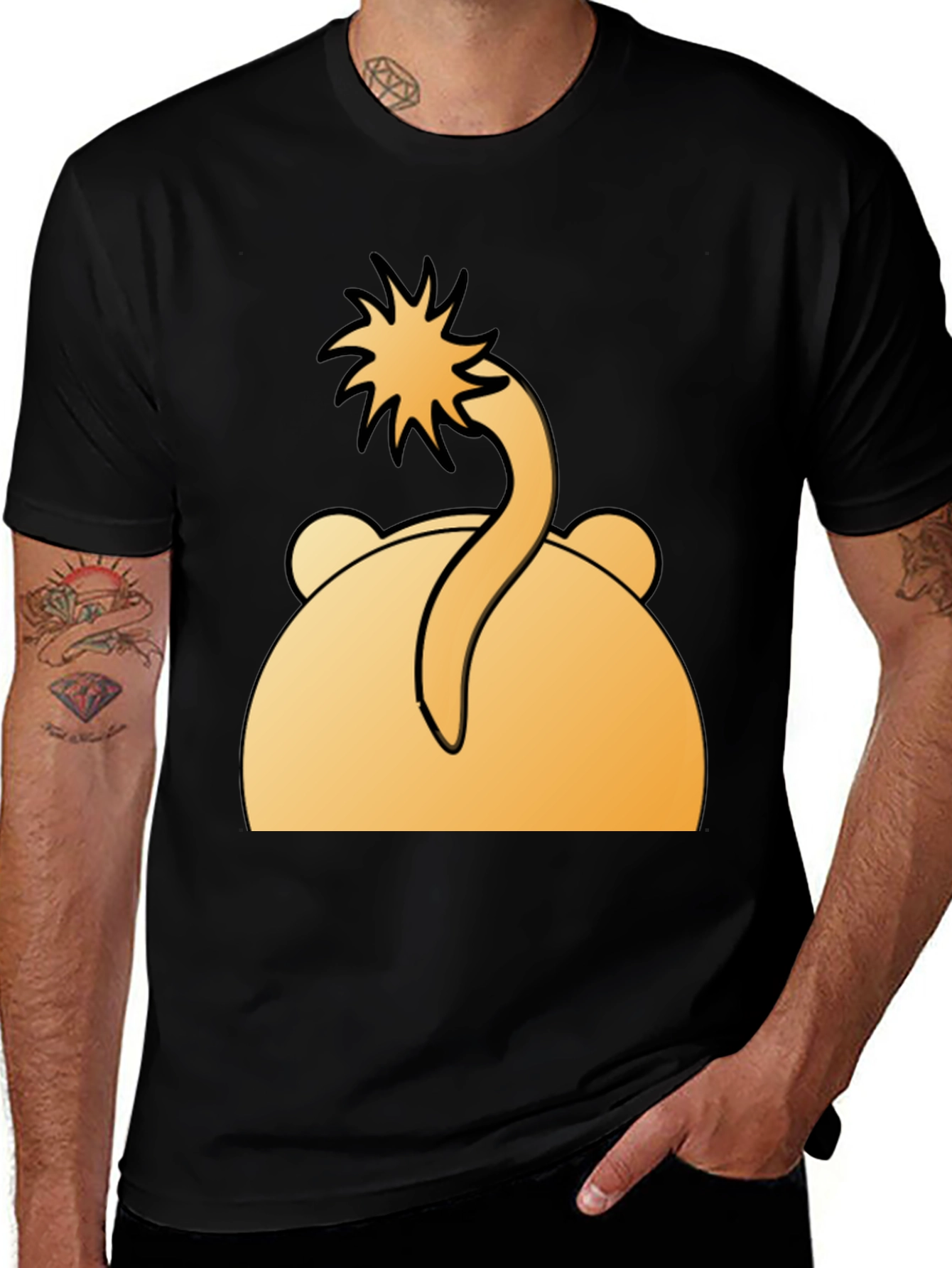 Funny Bear Tail T-Shirt - Cartoon Animal Tee