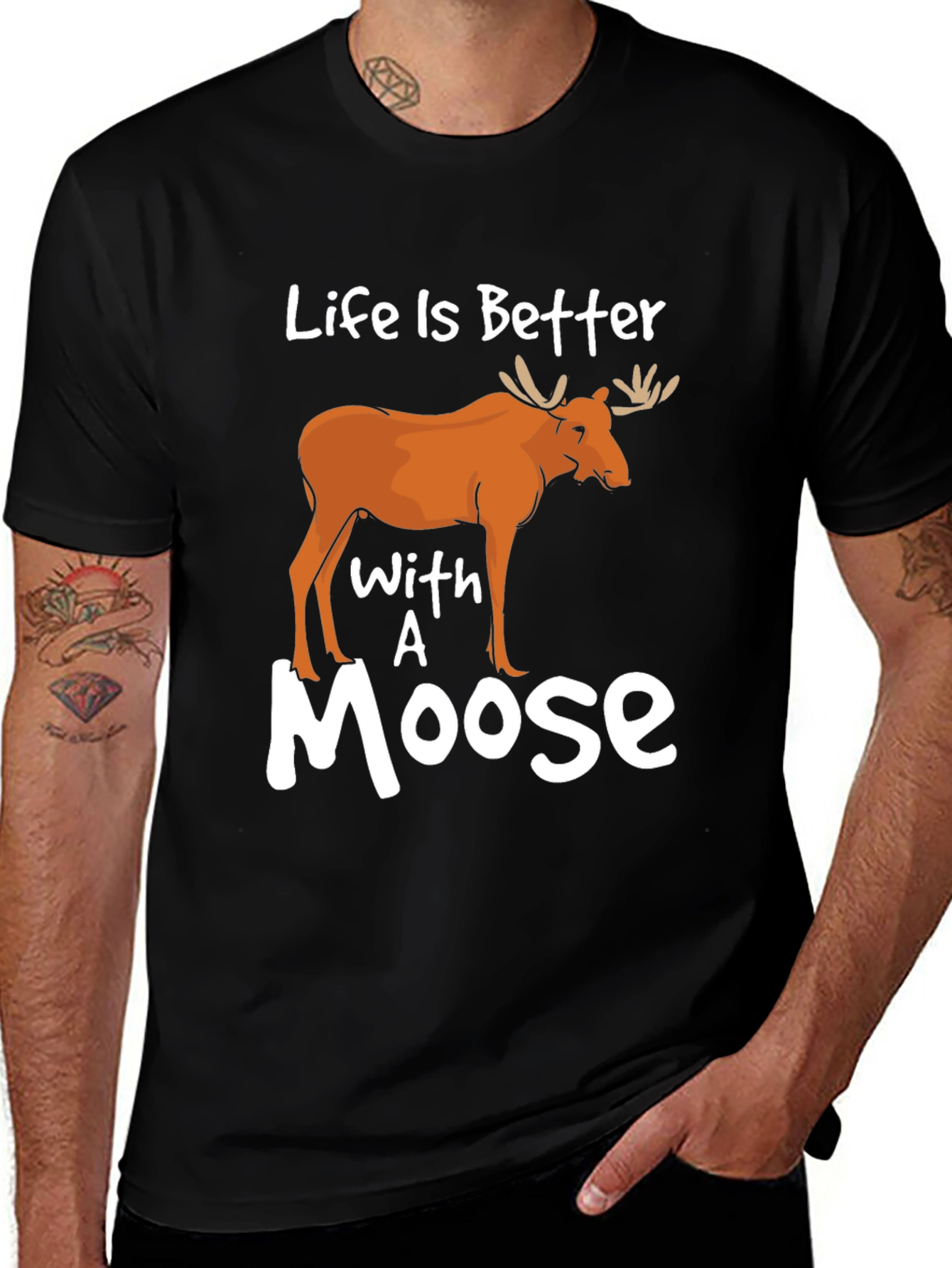Variant 6 of Life is Better with a Moose Graphic T-Shirt