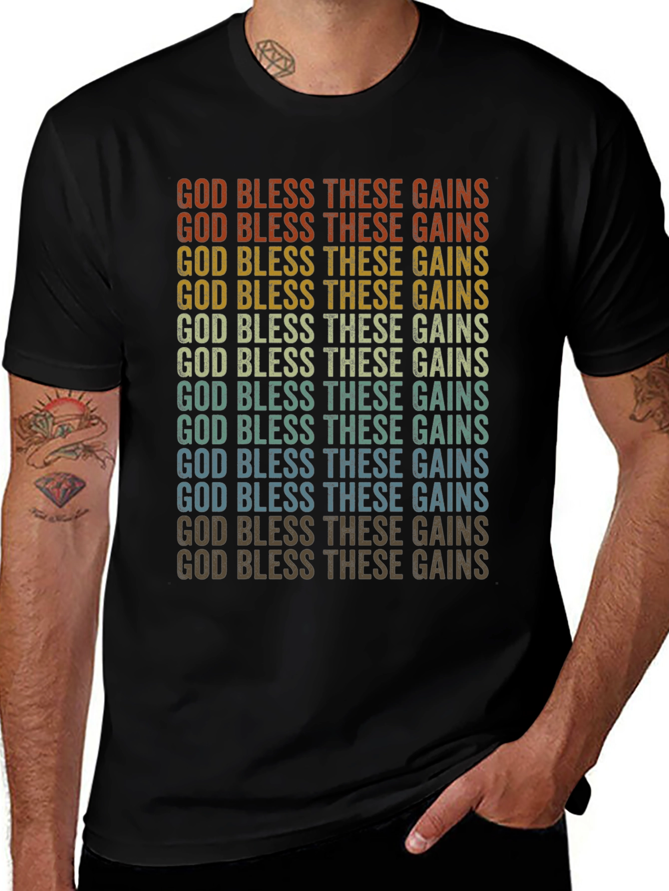 Variant 11 of God Bless These Gains Graphic T-Shirt