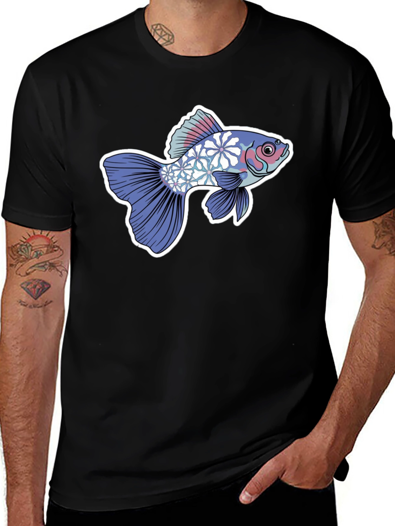 Variant 22 of Floral Koi Graphic Tee