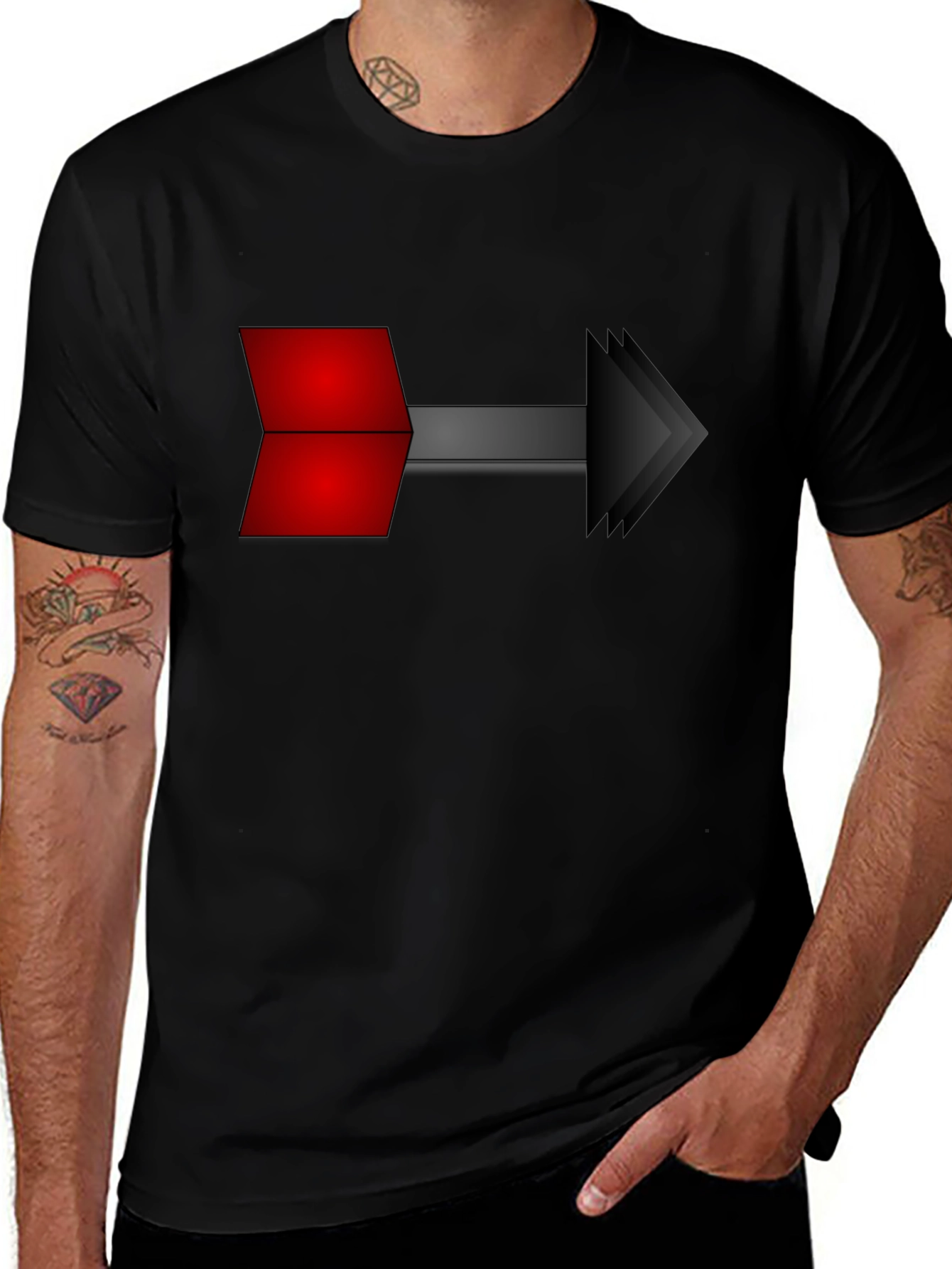 Variant 26 of Arrow Graphic Black T-Shirt