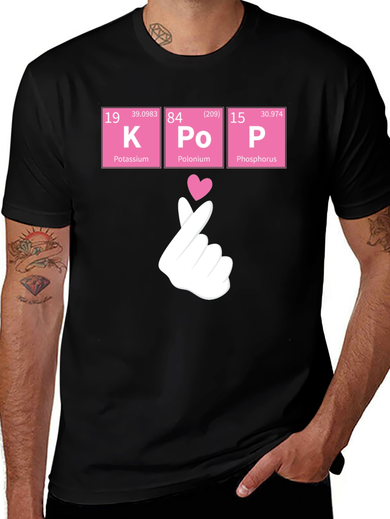 Kpop Periodic Table Heart Hands T-Shirt