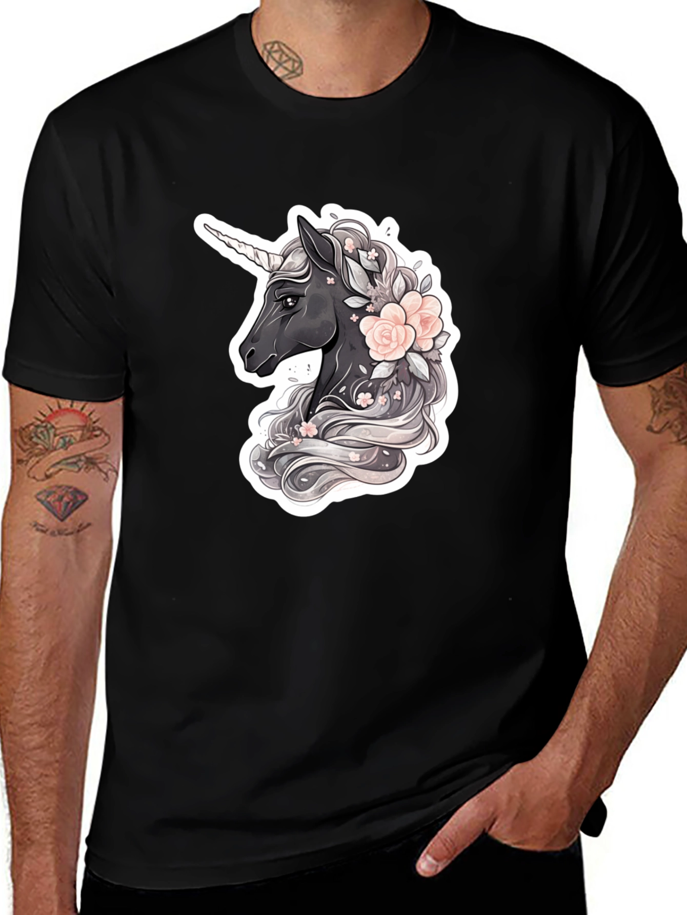 Variant 26 of Unicorn Floral Graphic T-Shirt