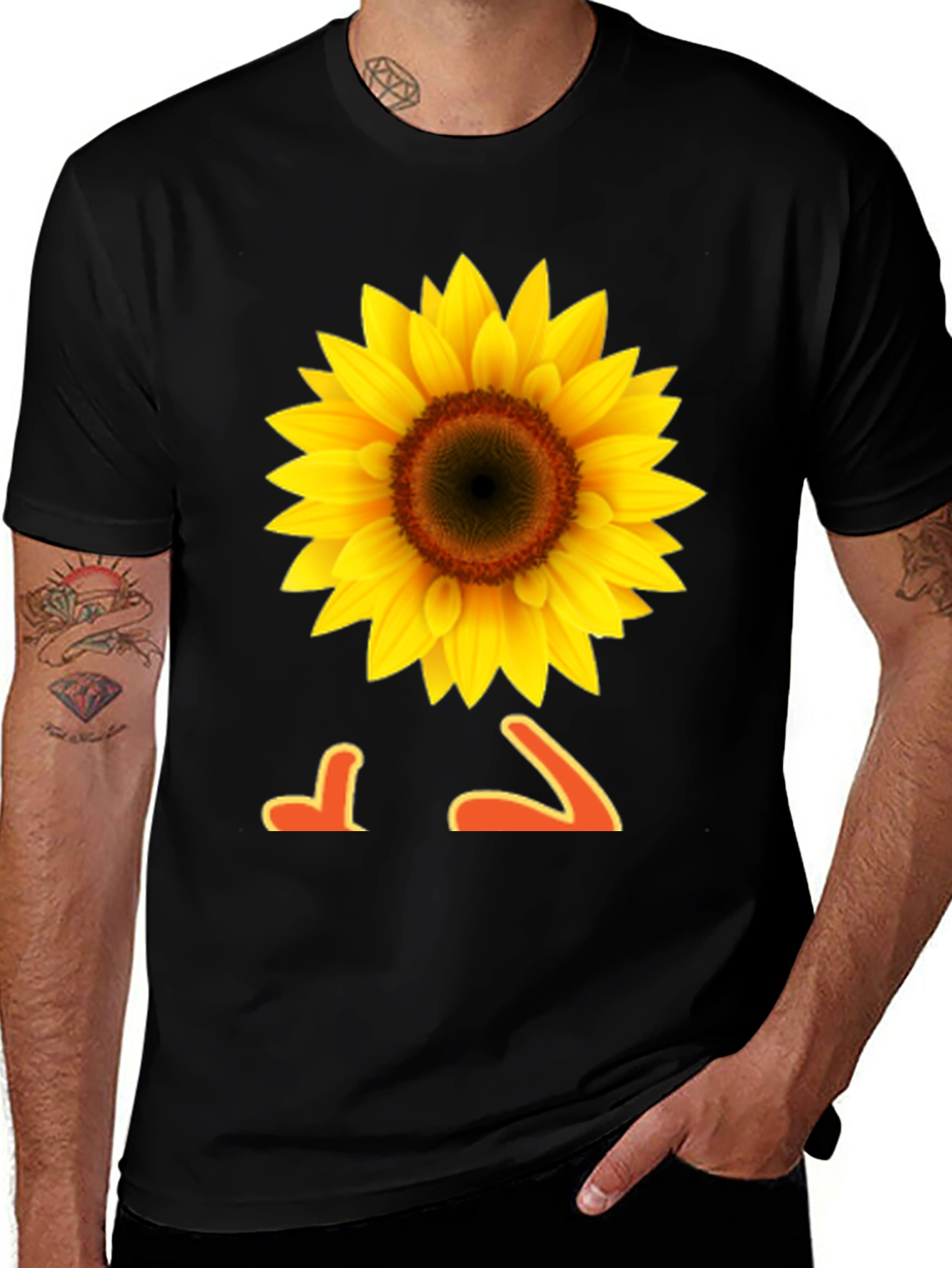 Variant 16 of Sunflower Graphic Tee -  Black T-Shirt
