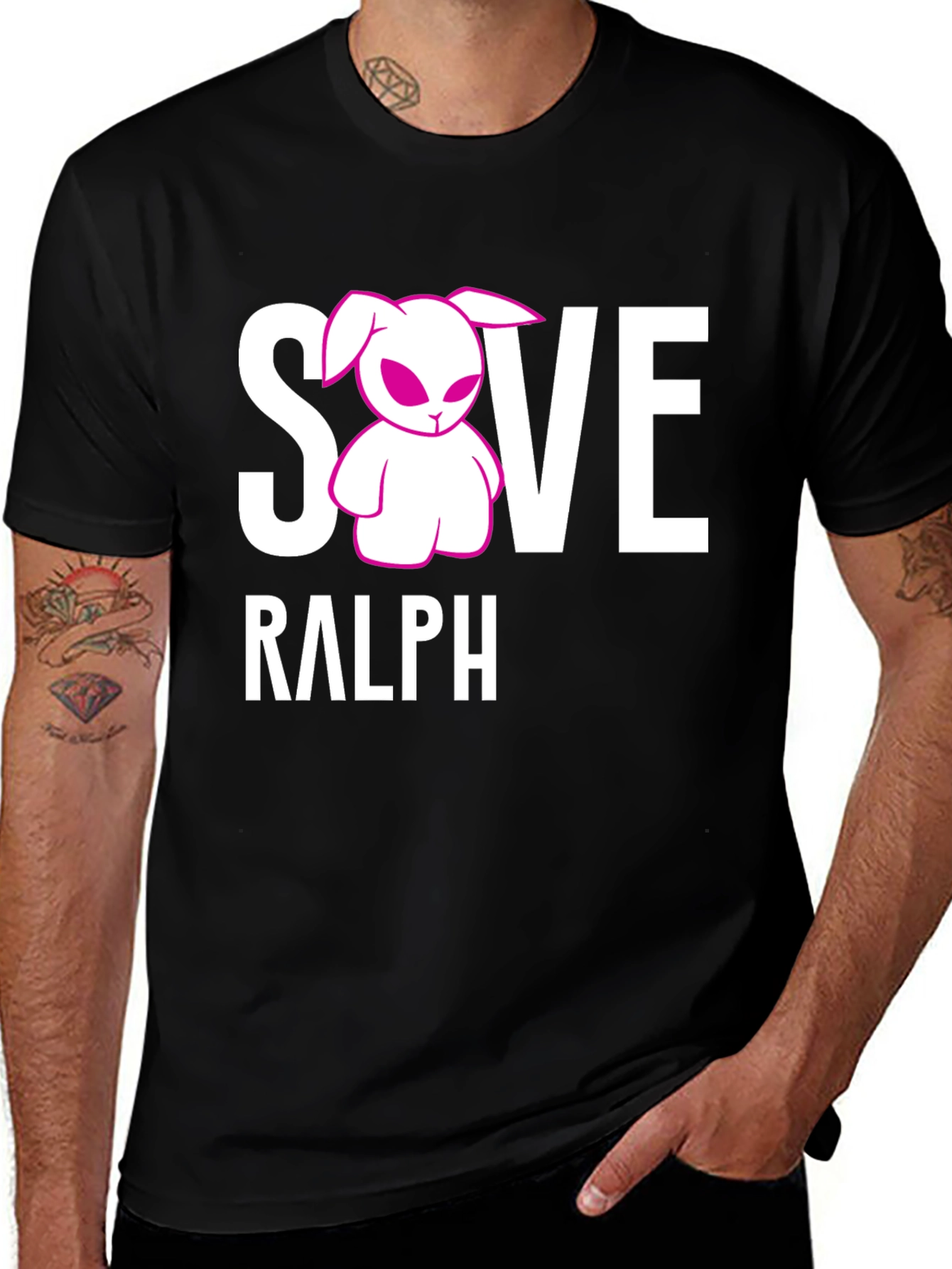 Save Ralph T-Shirt - Unisex Black Cotton Tee