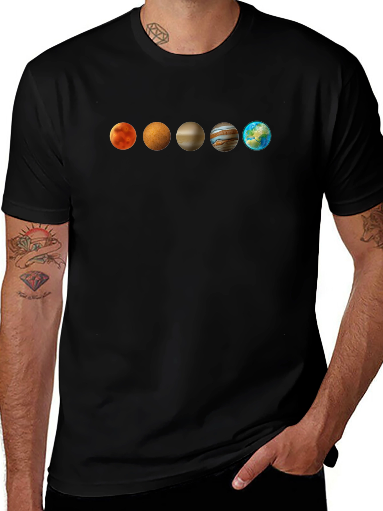 Variant 5 of Planets T-Shirt - Black