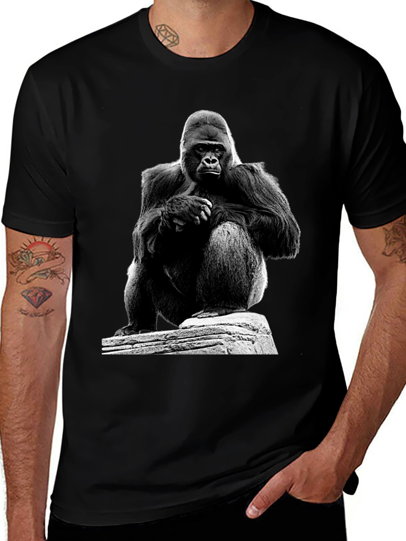 Variant 3 of Gorilla Graphic T-Shirt - Black Unisex Tee