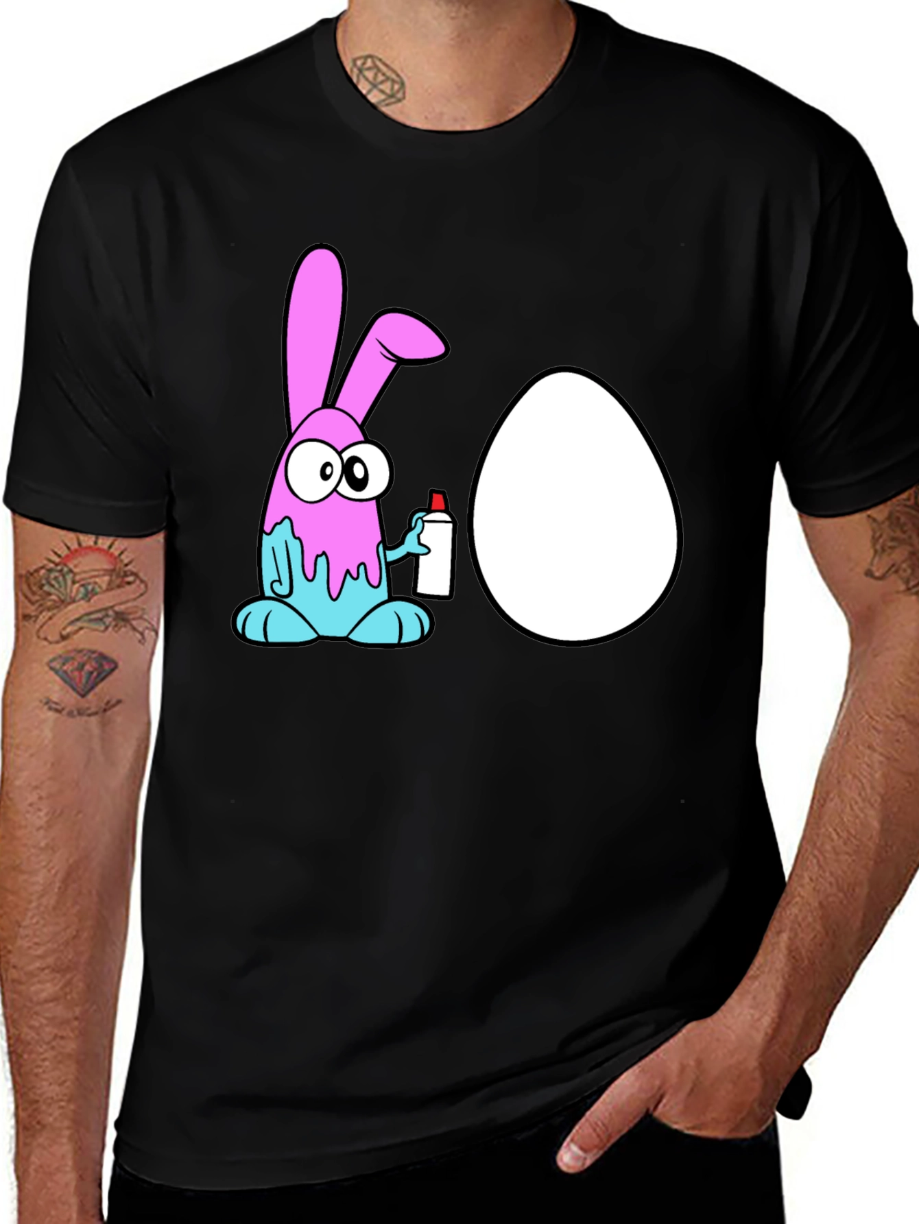 Fun Easter Bunny Spraying Egg T-Shirt