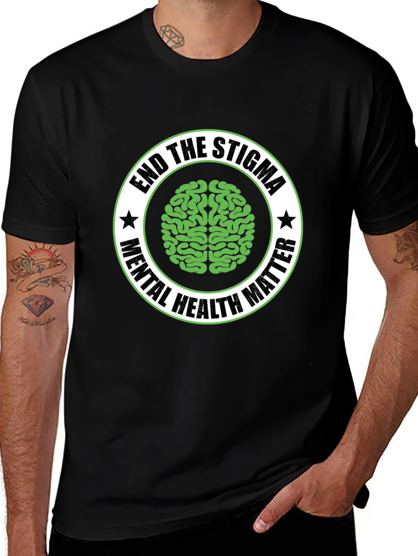 Variant 10 of Mental Health Matters T-Shirt - End the Stigma 