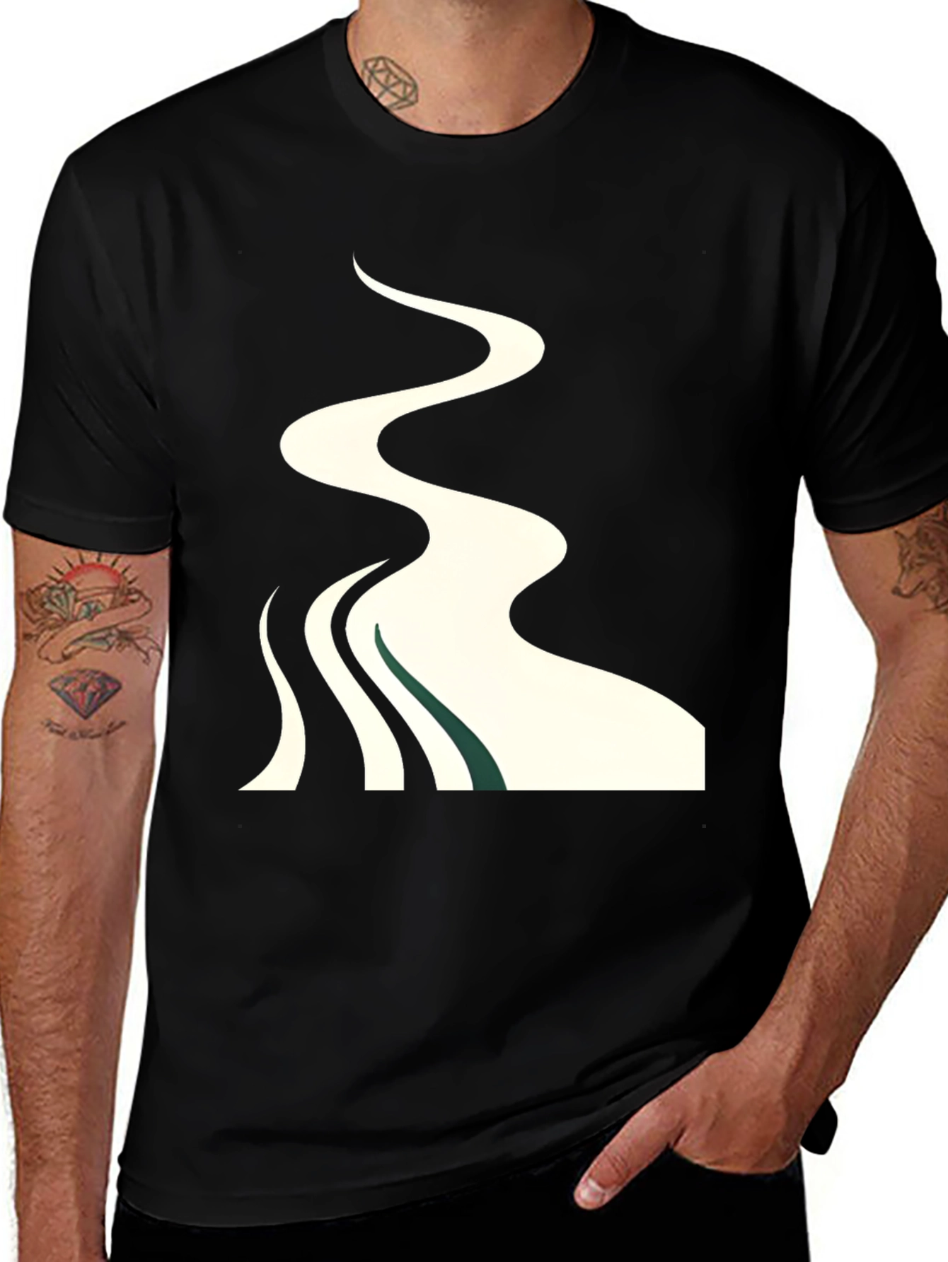 Variant 13 of Abstract River Graphic T-Shirt - Stylish Casual Wear
