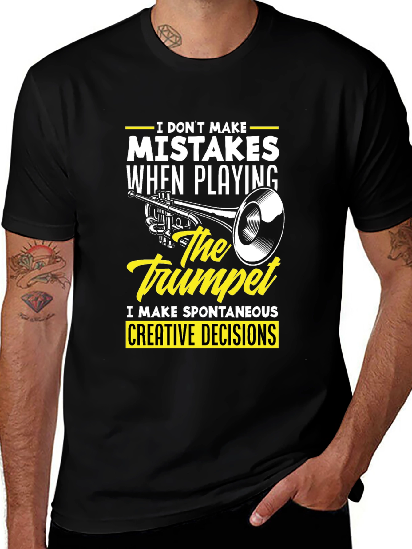 Variant 23 of Trumpet Player Graphic Tee - Spontaneous Creative Decisions T-Shirt