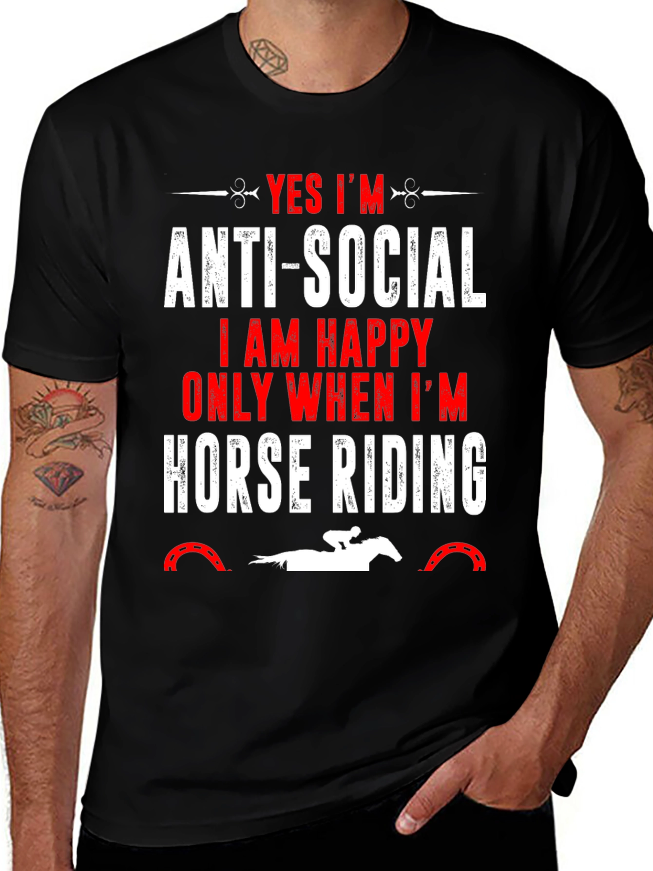 Variant 26 of Anti-Social Horse Riding T-Shirt