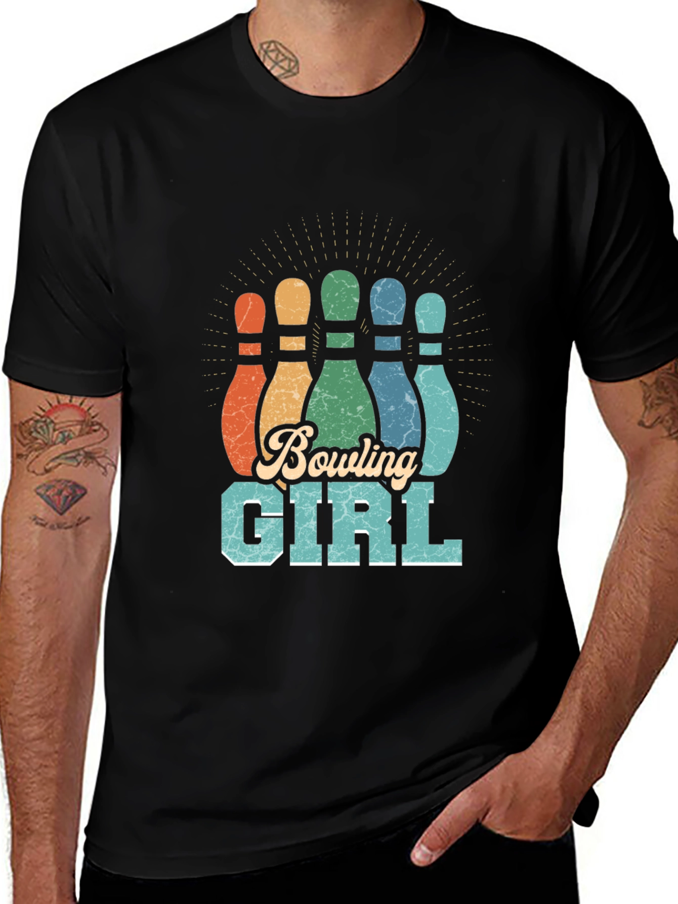 Variant 8 of Vintage Bowling Girl T-Shirt - Retro Style