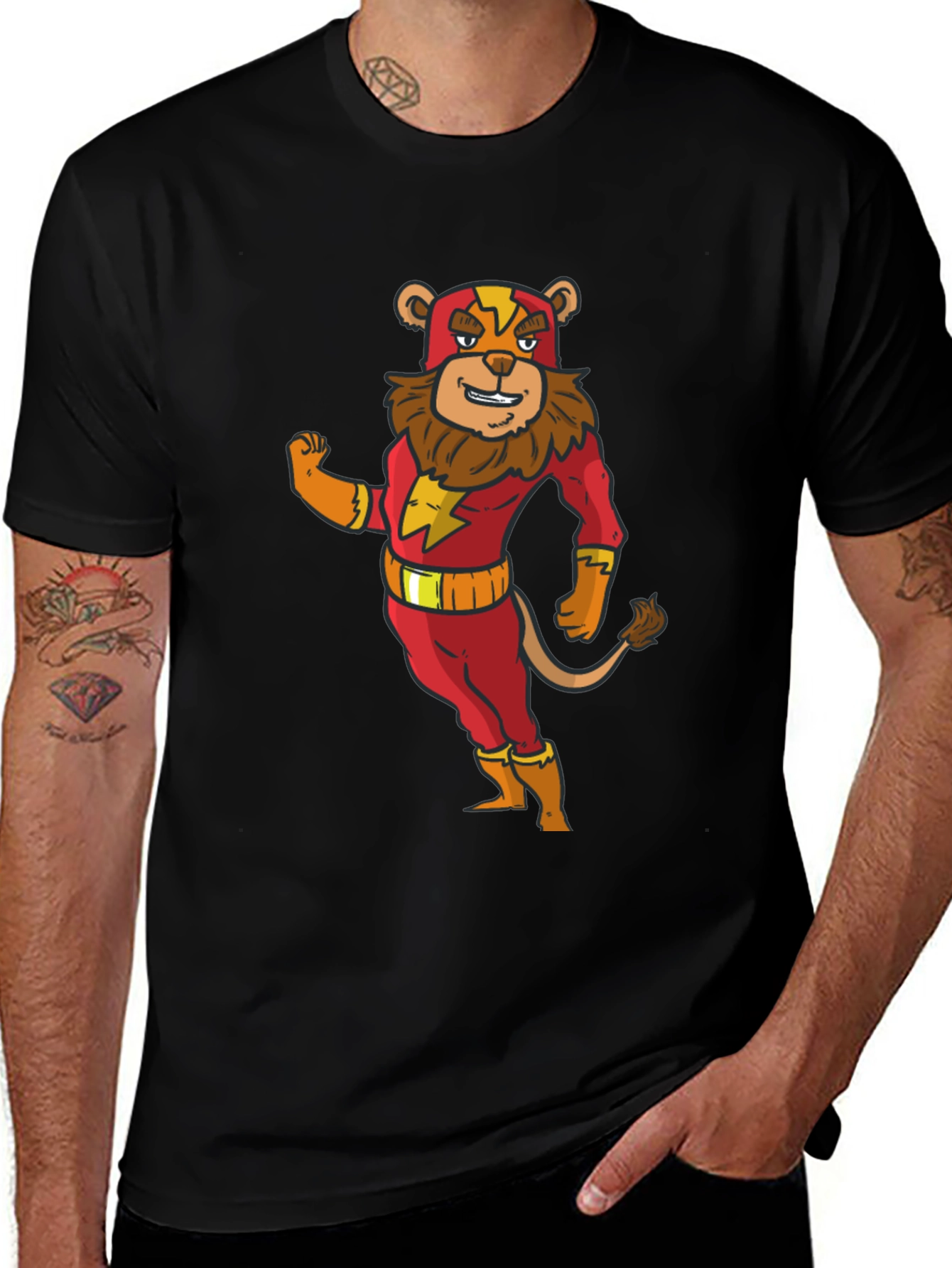 Variant 19 of Lion Superhero Cartoon Graphic T-Shirt