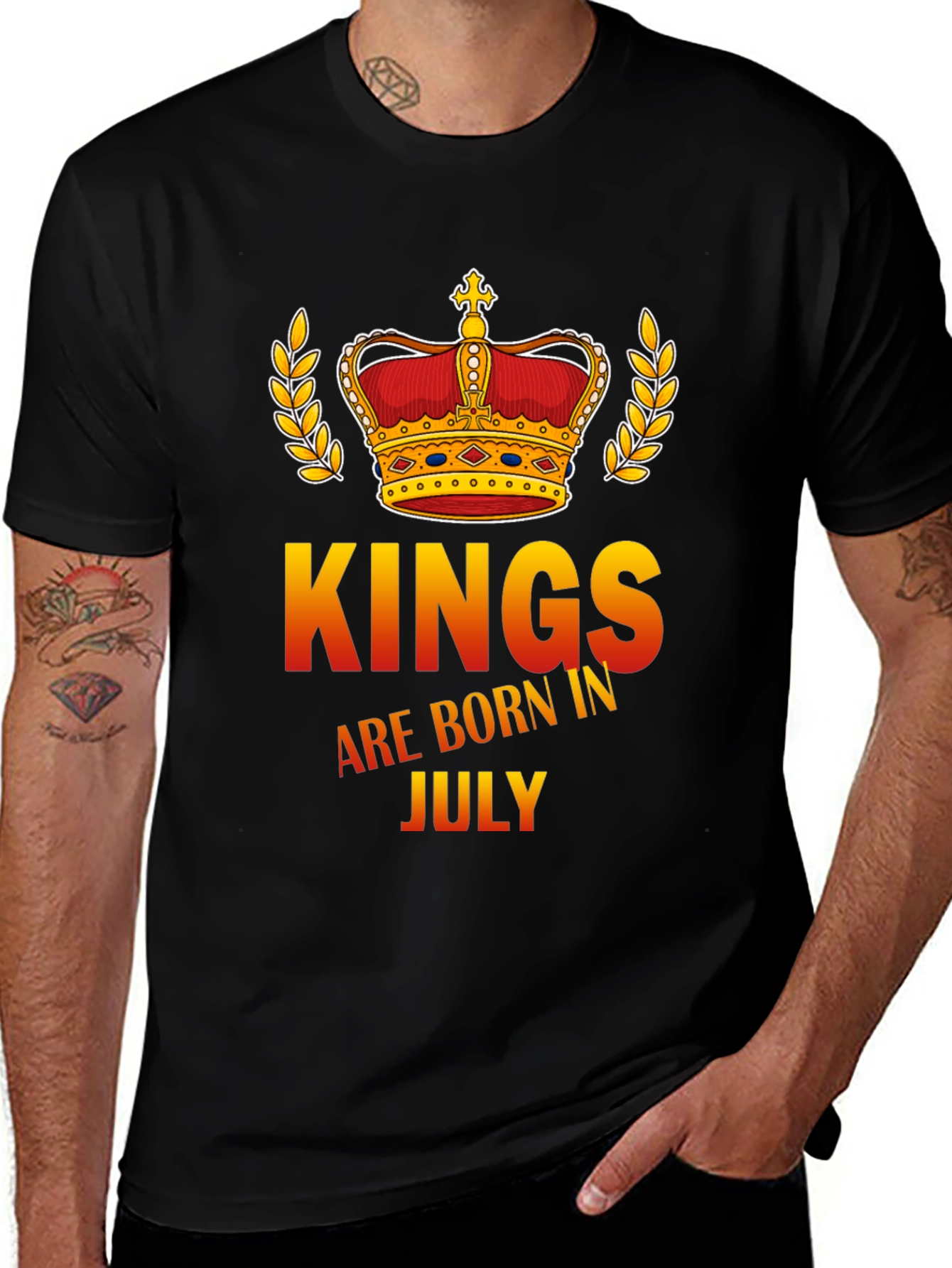 Variant 19 of Kings Are Born in July Graphic T-Shirt
