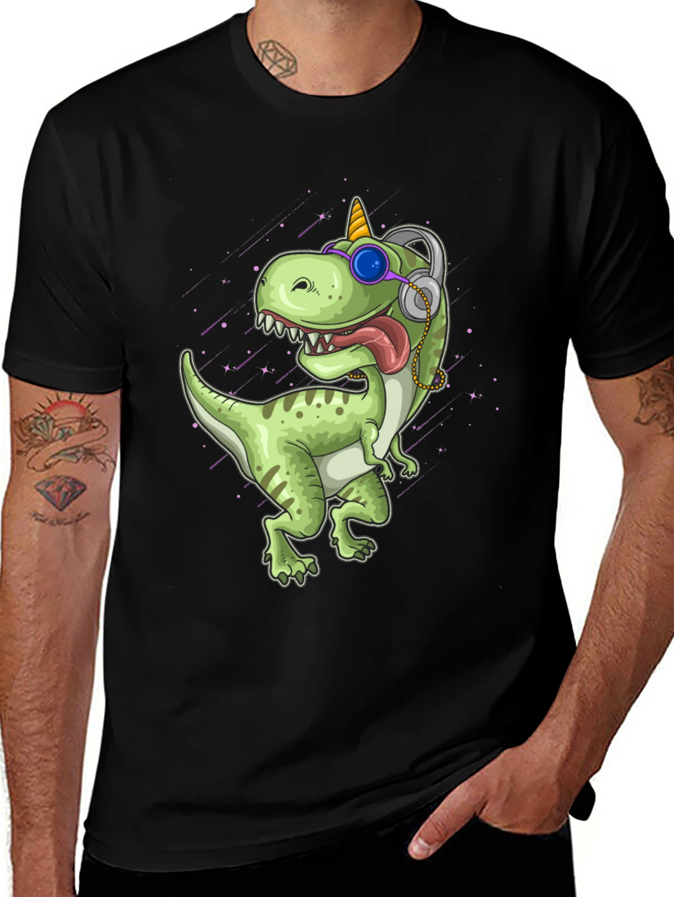 Variant 8 of Dino DJ Black T-Shirt