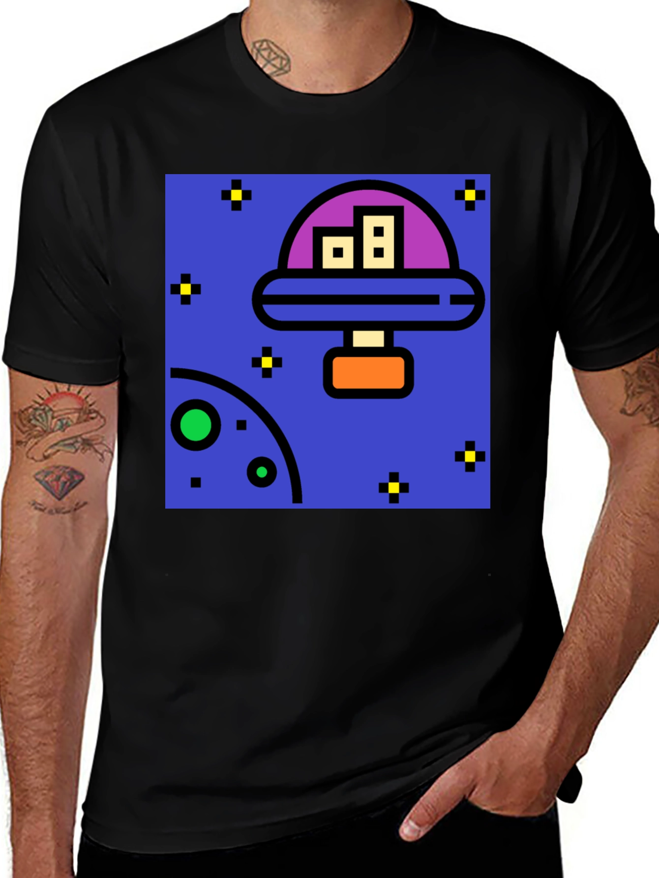 Variant 7 of Retro Space Travel T-Shirt