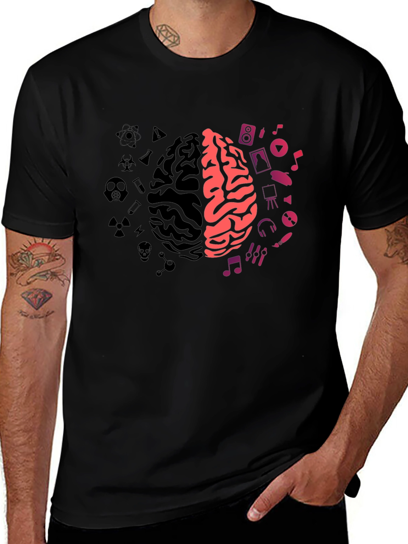 Variant 30 of Brain Sides T-Shirt: Science Meets Art