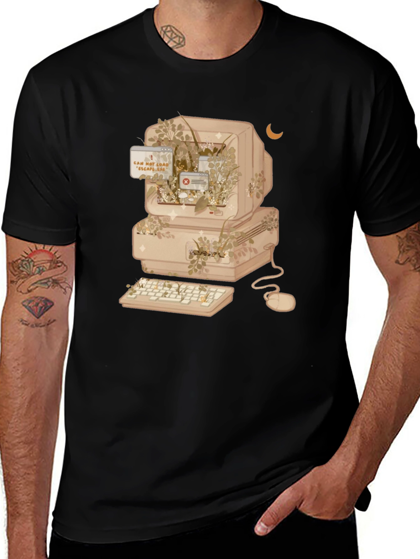Variant 24 of Vintage Computer & Nature Graphic T-Shirt