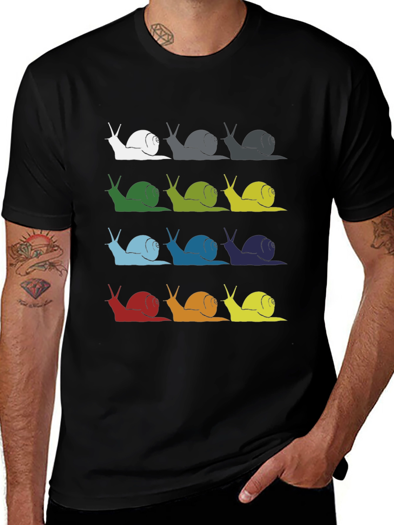 Variant 18 of Colorful Snail Pattern T-Shirt - Unique Graphic Tee
