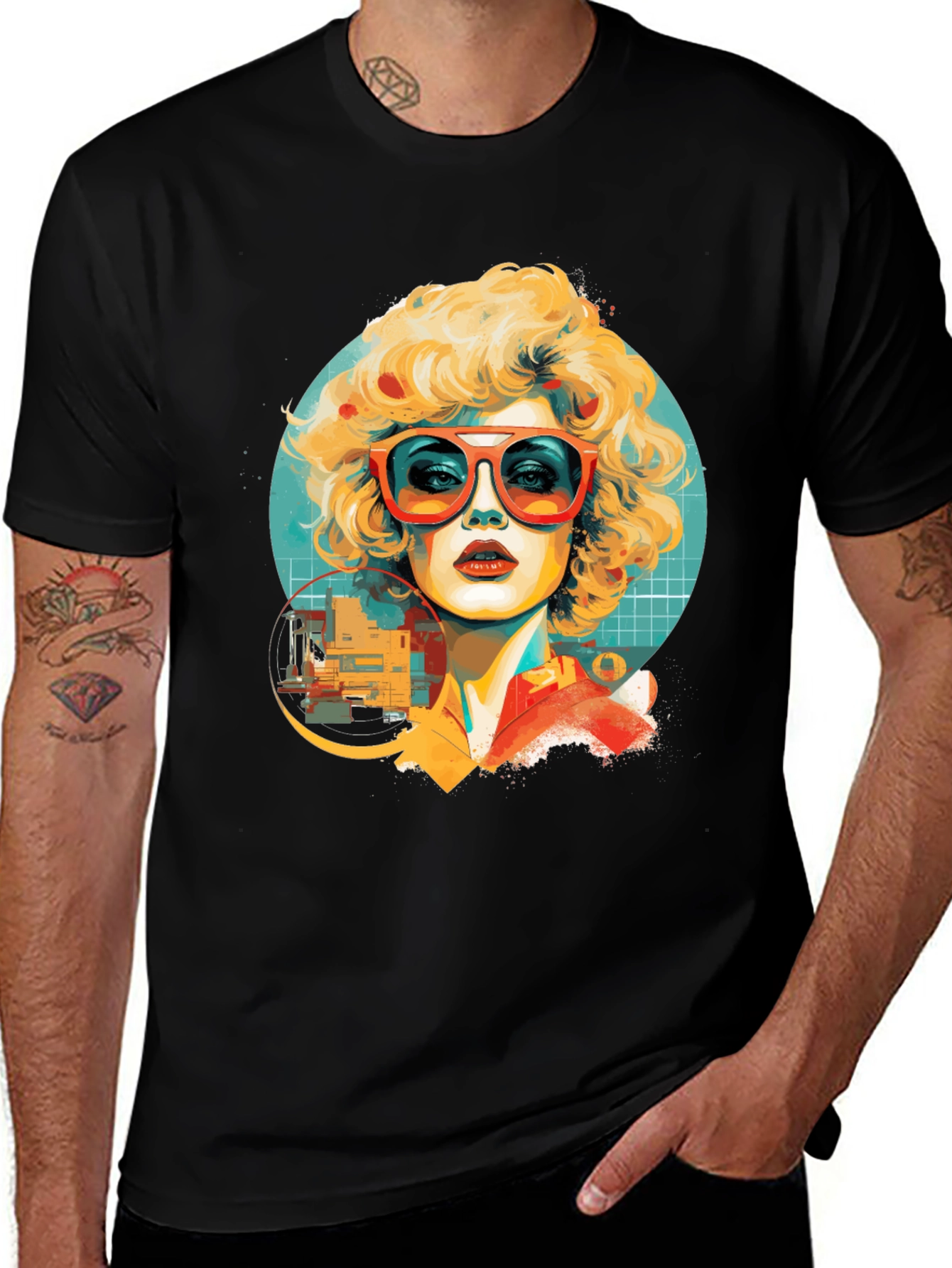 Variant 2 of Retro Glam T-Shirt: Vintage Woman Graphic Tee