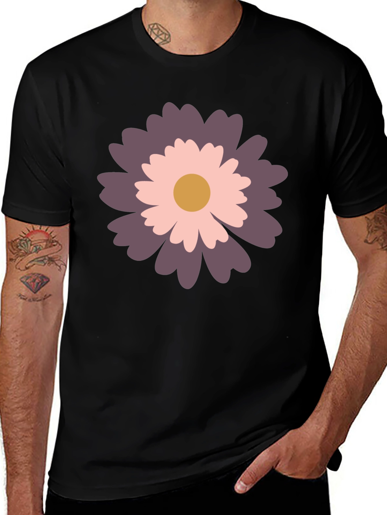 Variant 27 of Floral Graphic Black T-Shirt