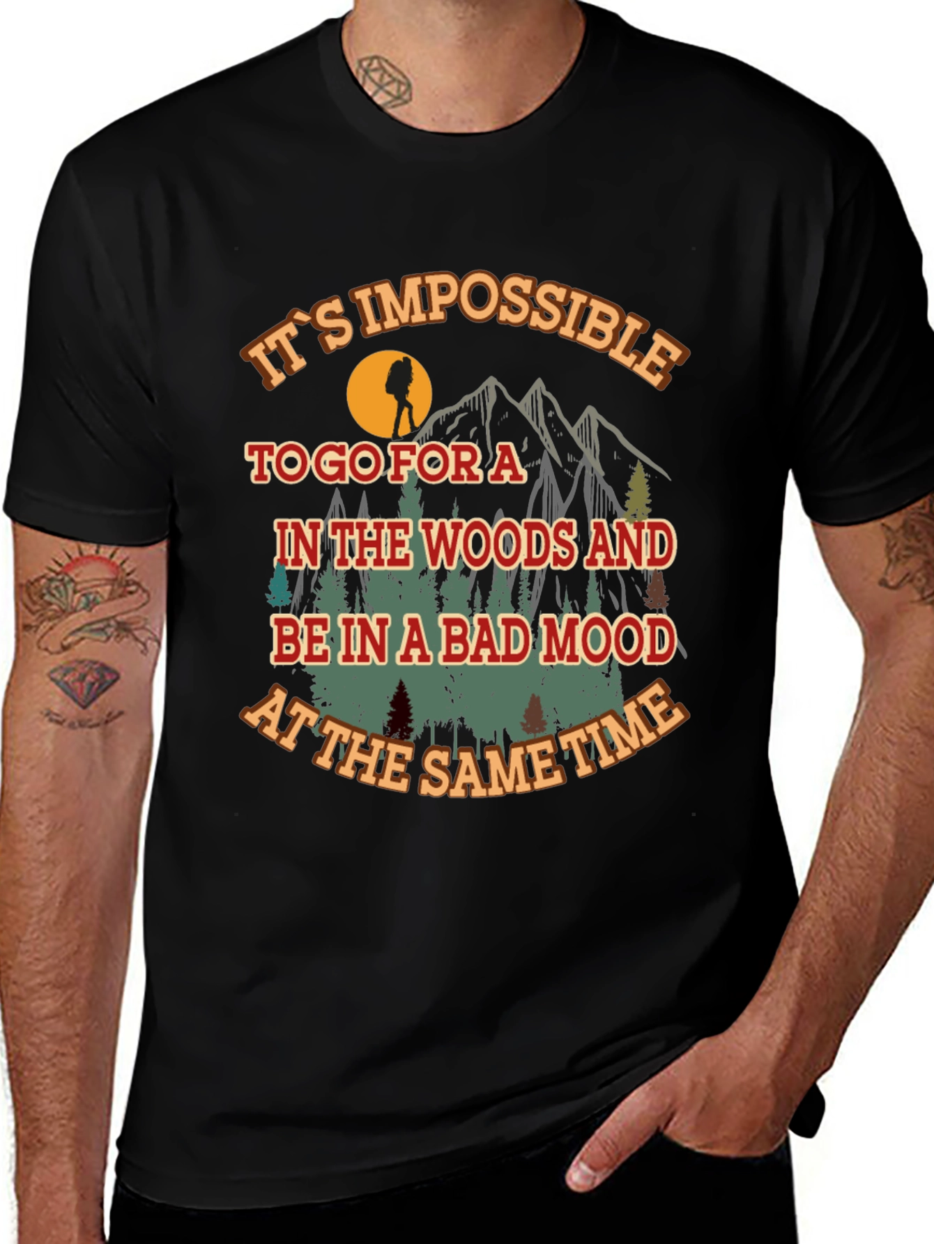 Variant 27 of Hiking Adventure Graphic Tee - Bad Mood Impossible