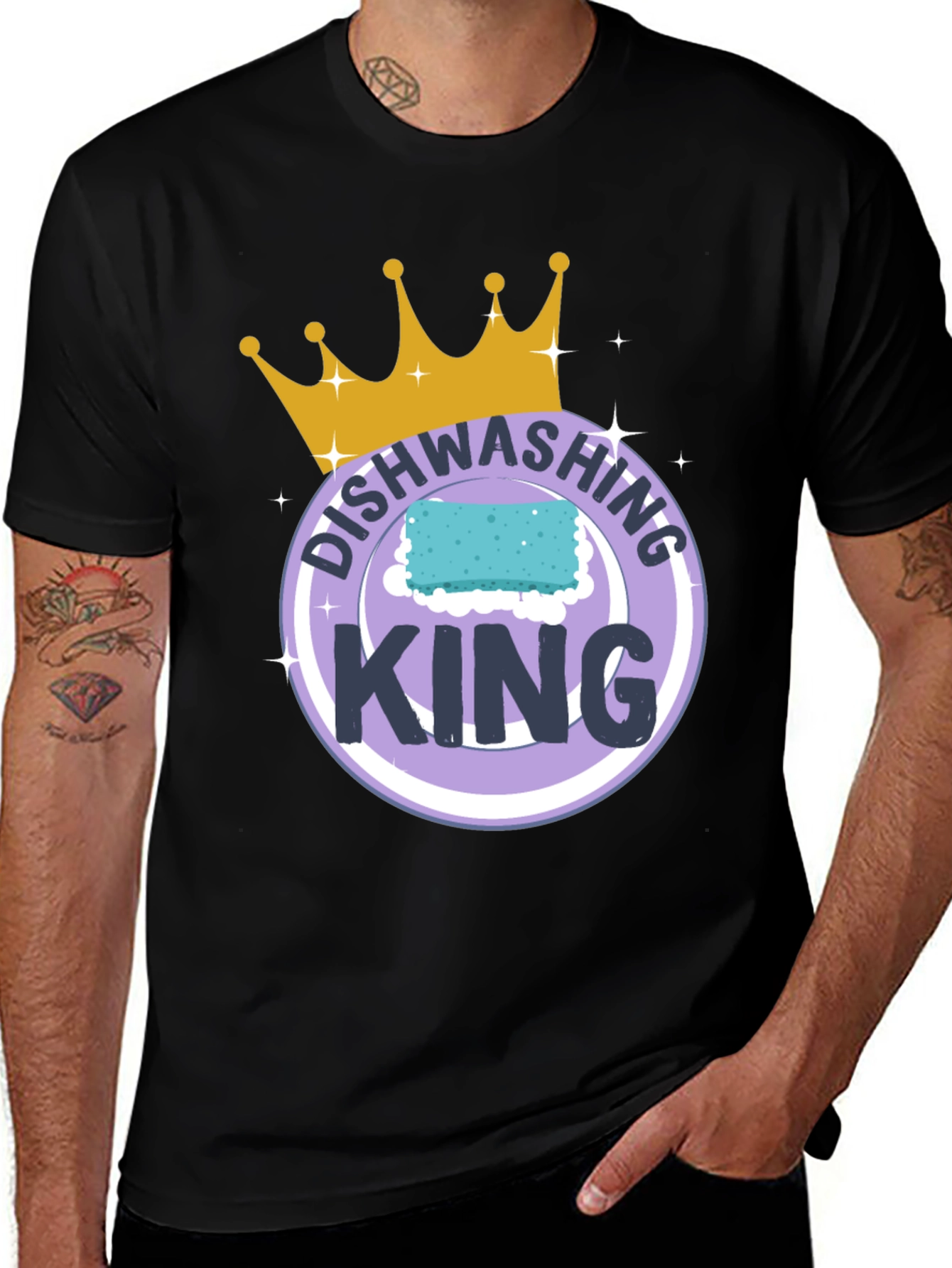 Dishwashing King T-Shirt Funny Cleaning Tee