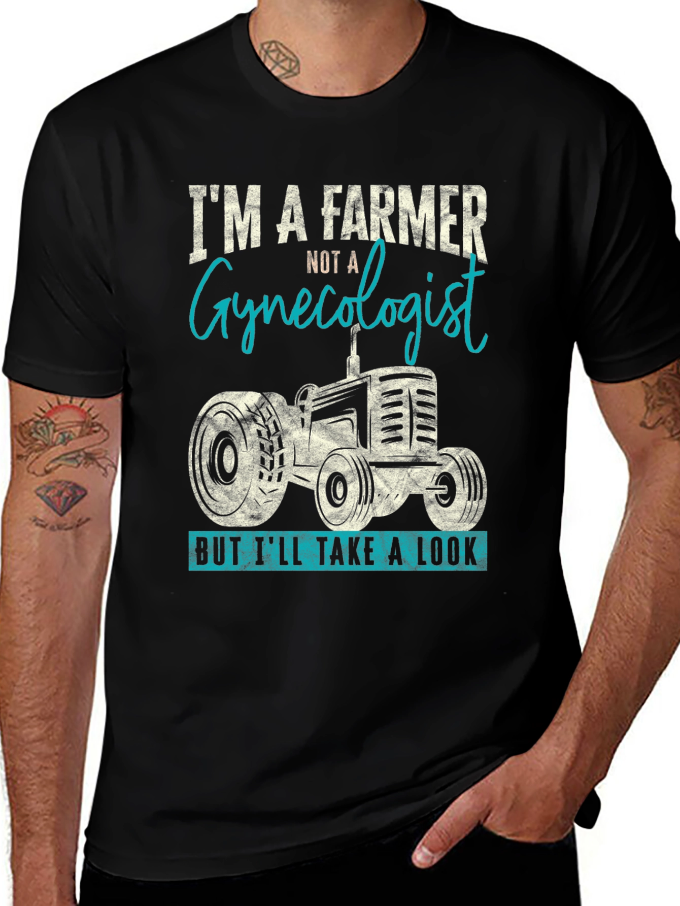 Black Farmer Gynecologist Humor Graphic Tee main image
