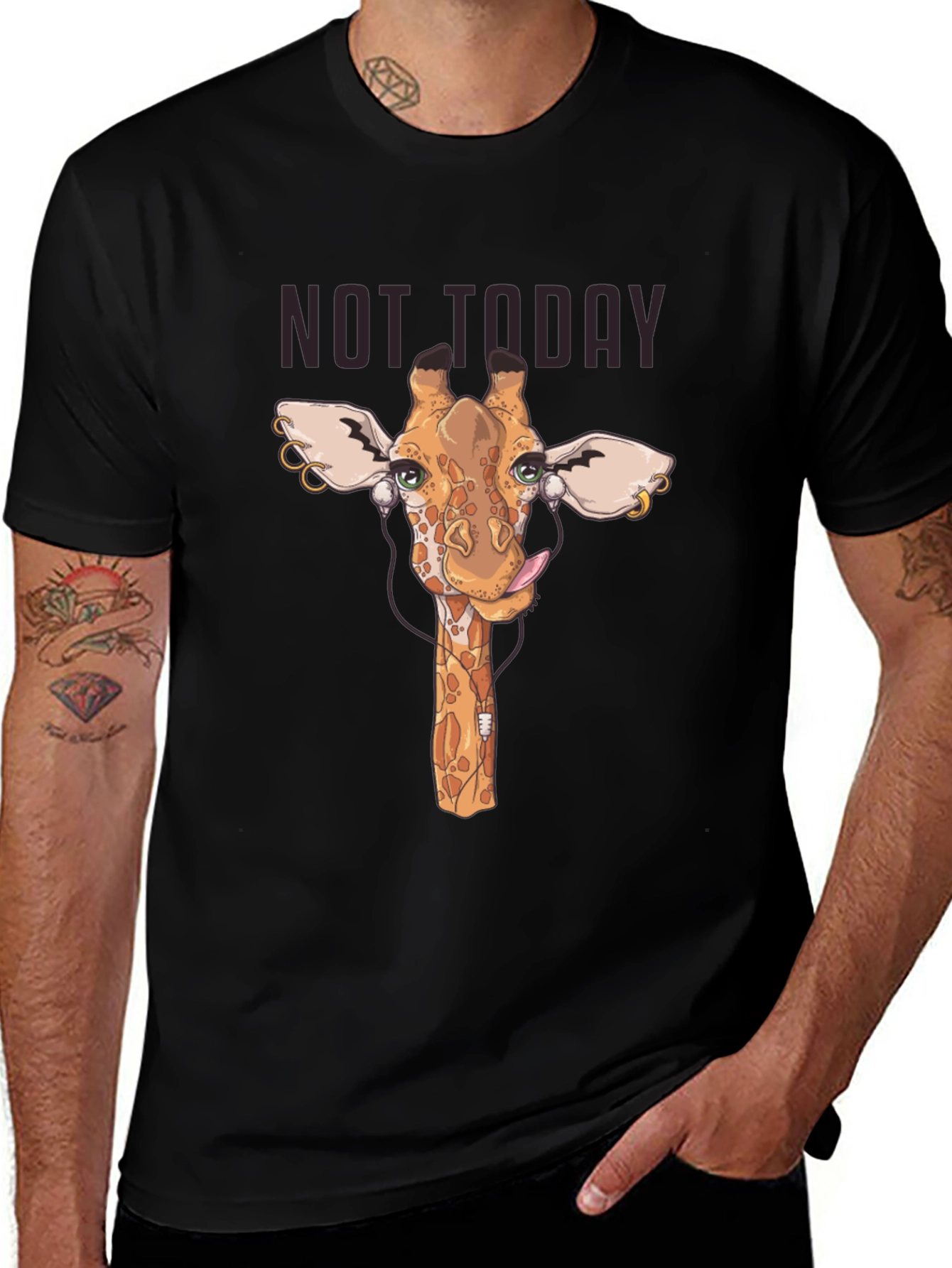 Variant 30 of Not Today Giraffe Graphic Tee - Cool Animal T-Shirt