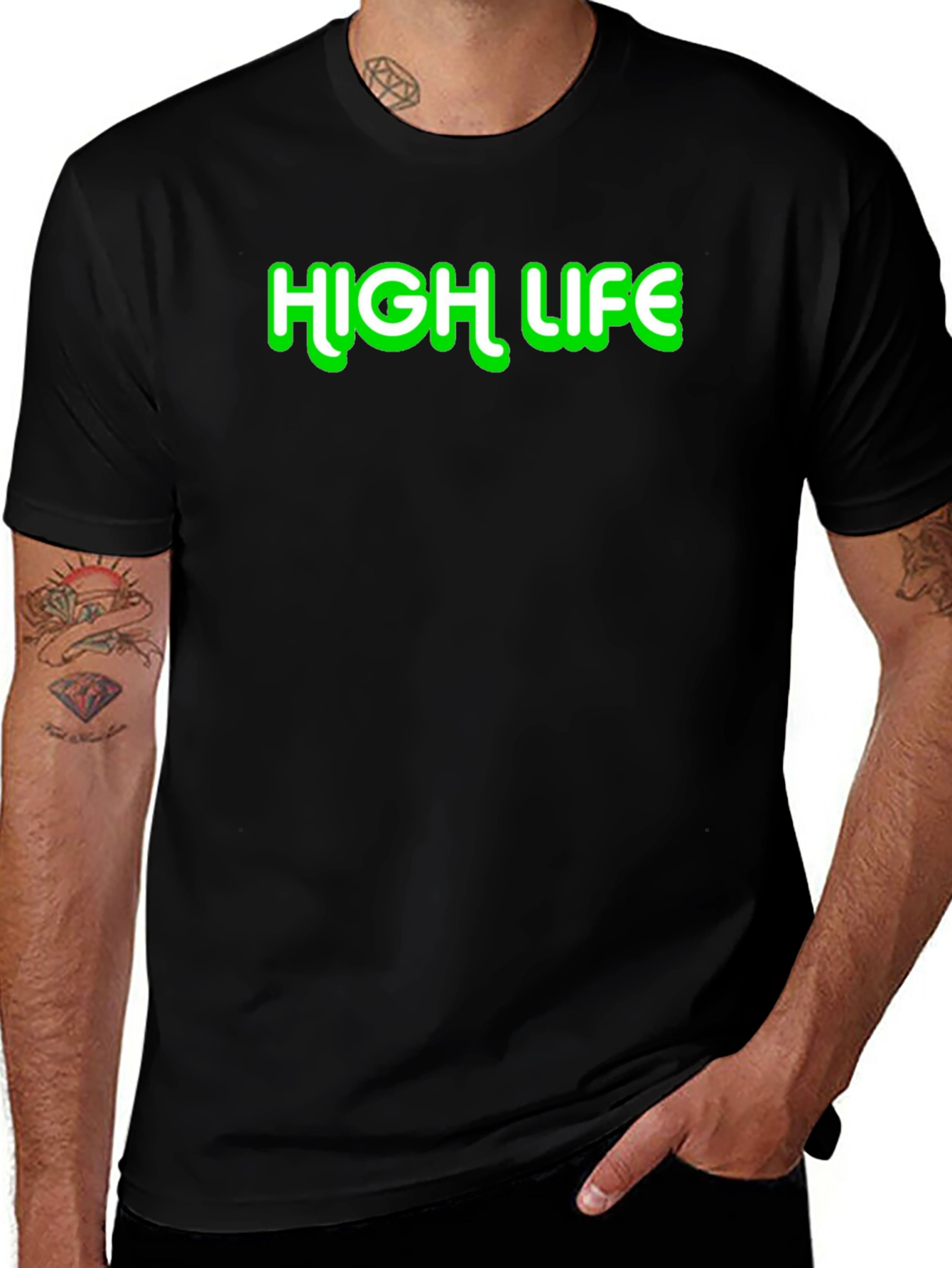 Variant 26 of High Life Graphic Tee - Black Cotton Casual Shirt