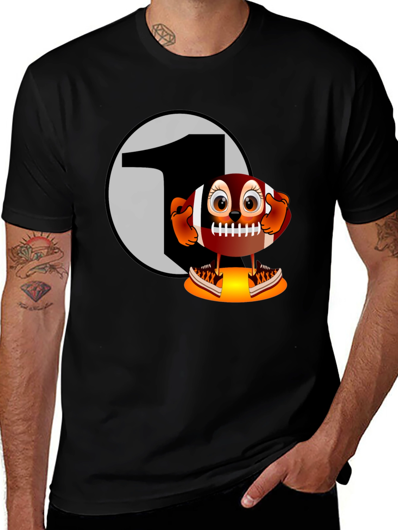 Variant 7 of Cartoon Football Number One T-Shirt