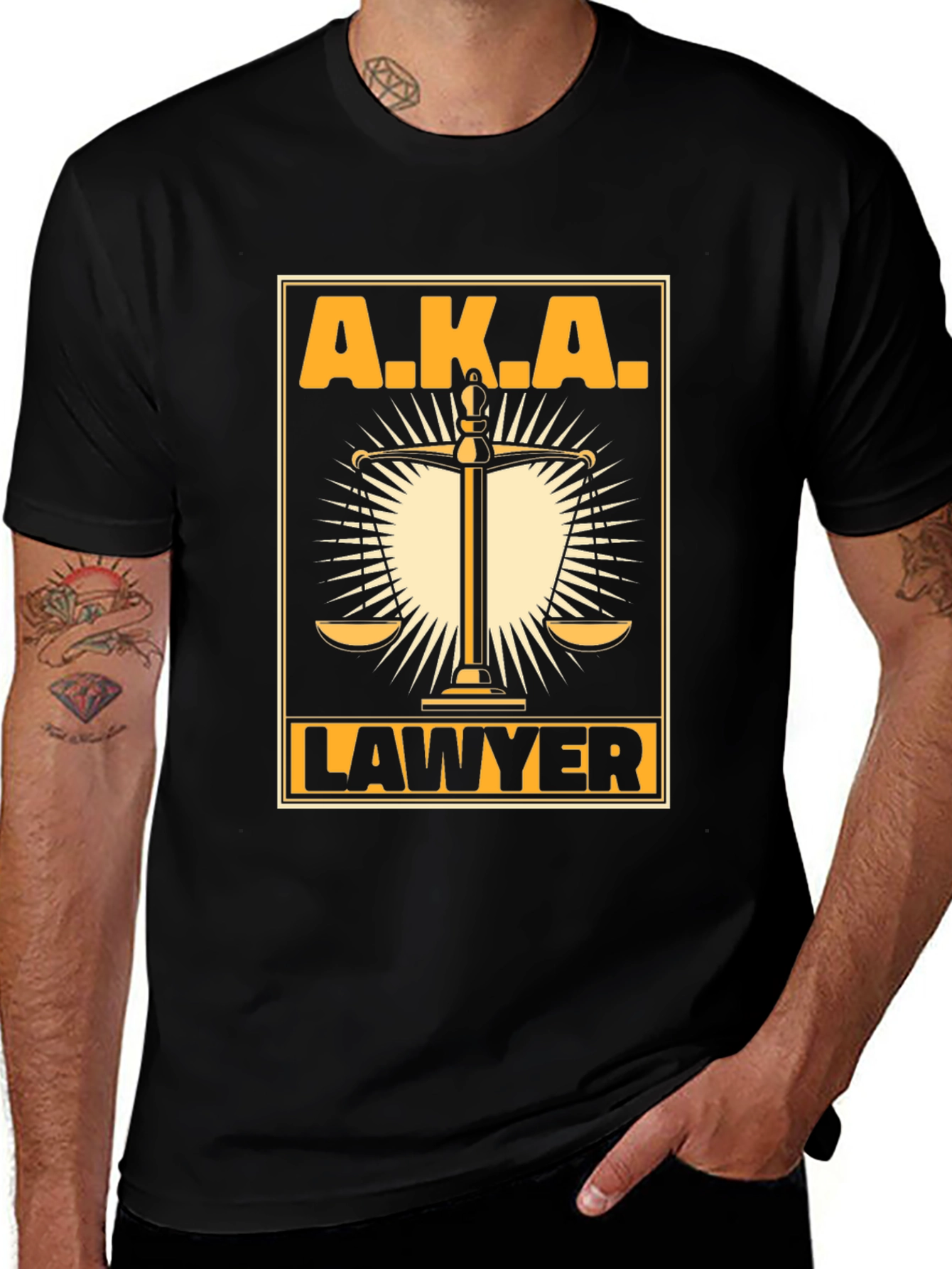 A.K.A Lawyer Graphic Tee - Scales of Justice Design